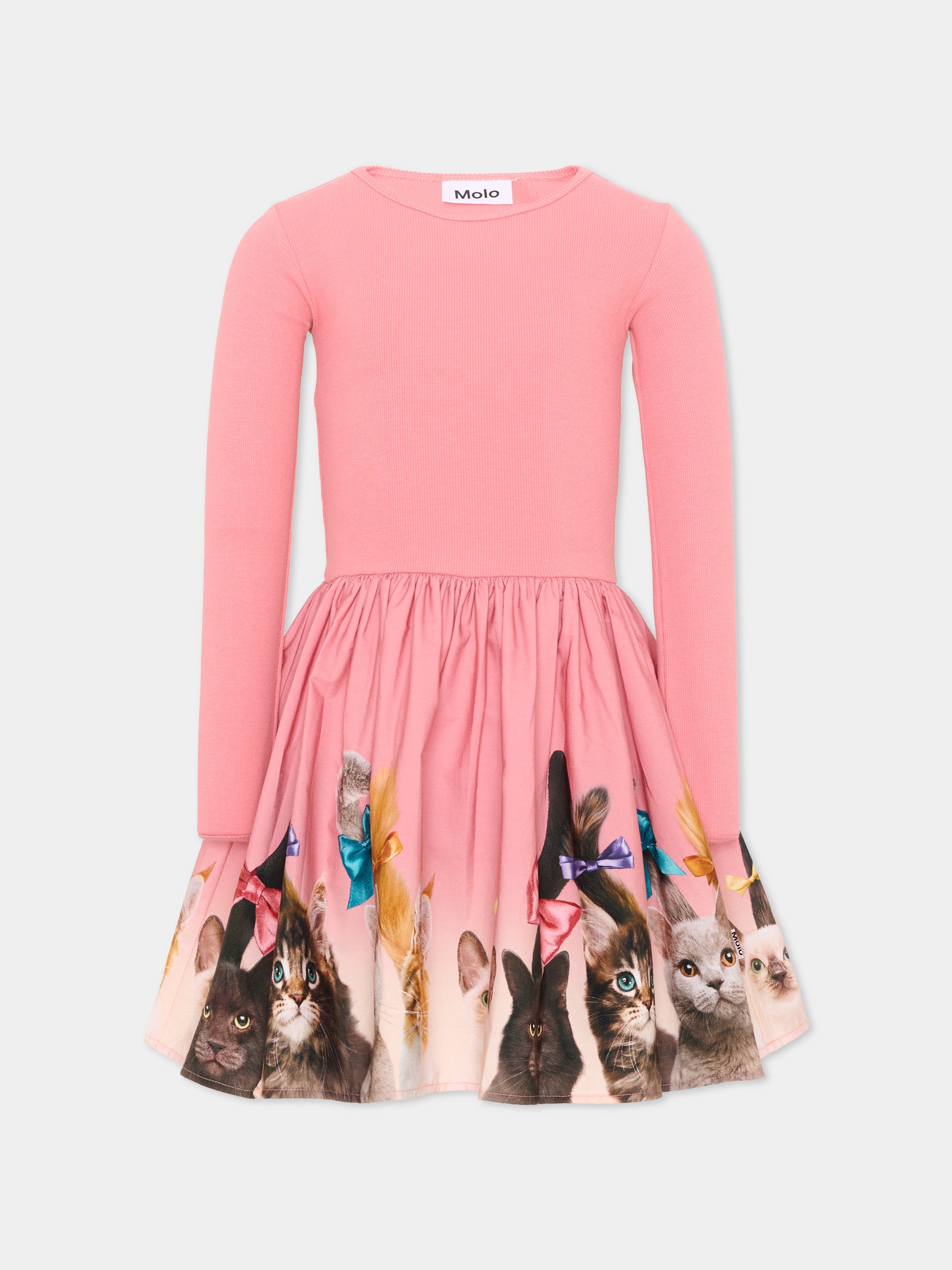 Vestito rosa Casie per bambina con gatti,Molo,2W26E203 5616