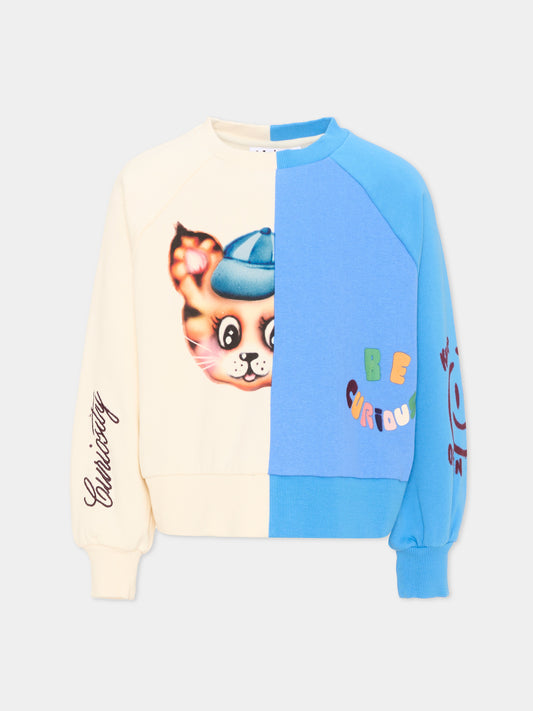 Felpa multicolor per bambina con stampe animali,Molo,2W26J212 5806