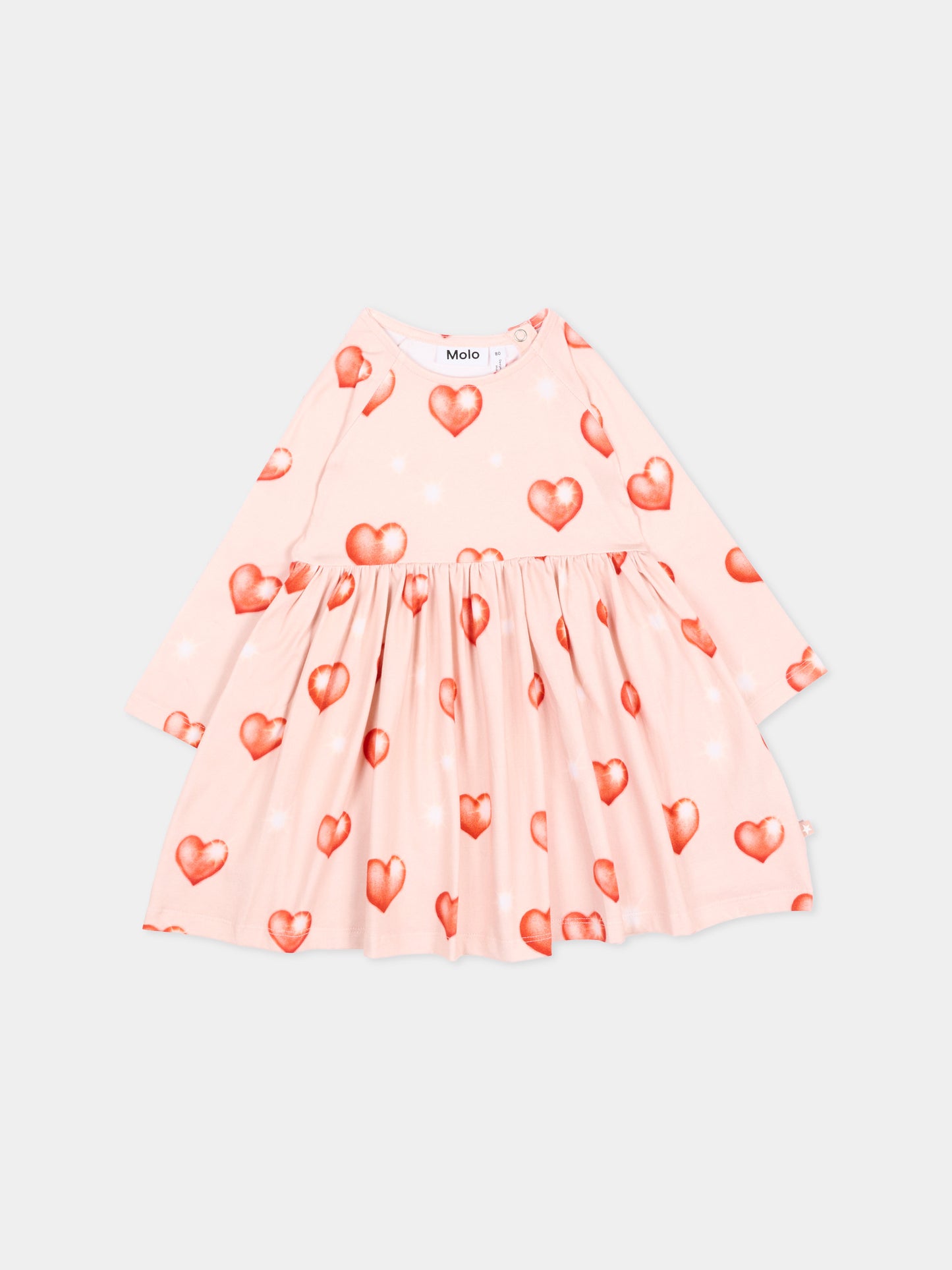 Vestito rosa Charmaine per neonata con cuori,Molo,4W26E208 5741