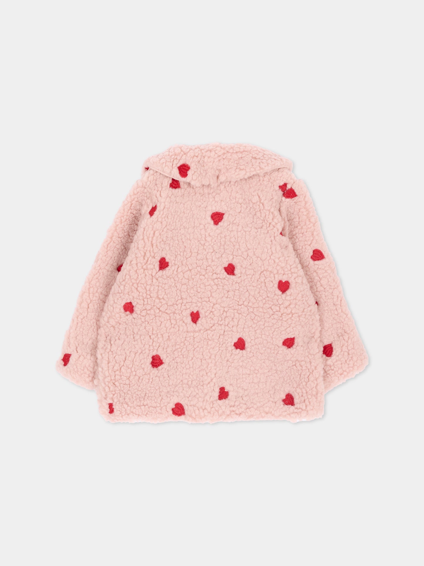 Ecopelliccia rosa Ursula per neonata con cuori,Molo,5W26L210 3480