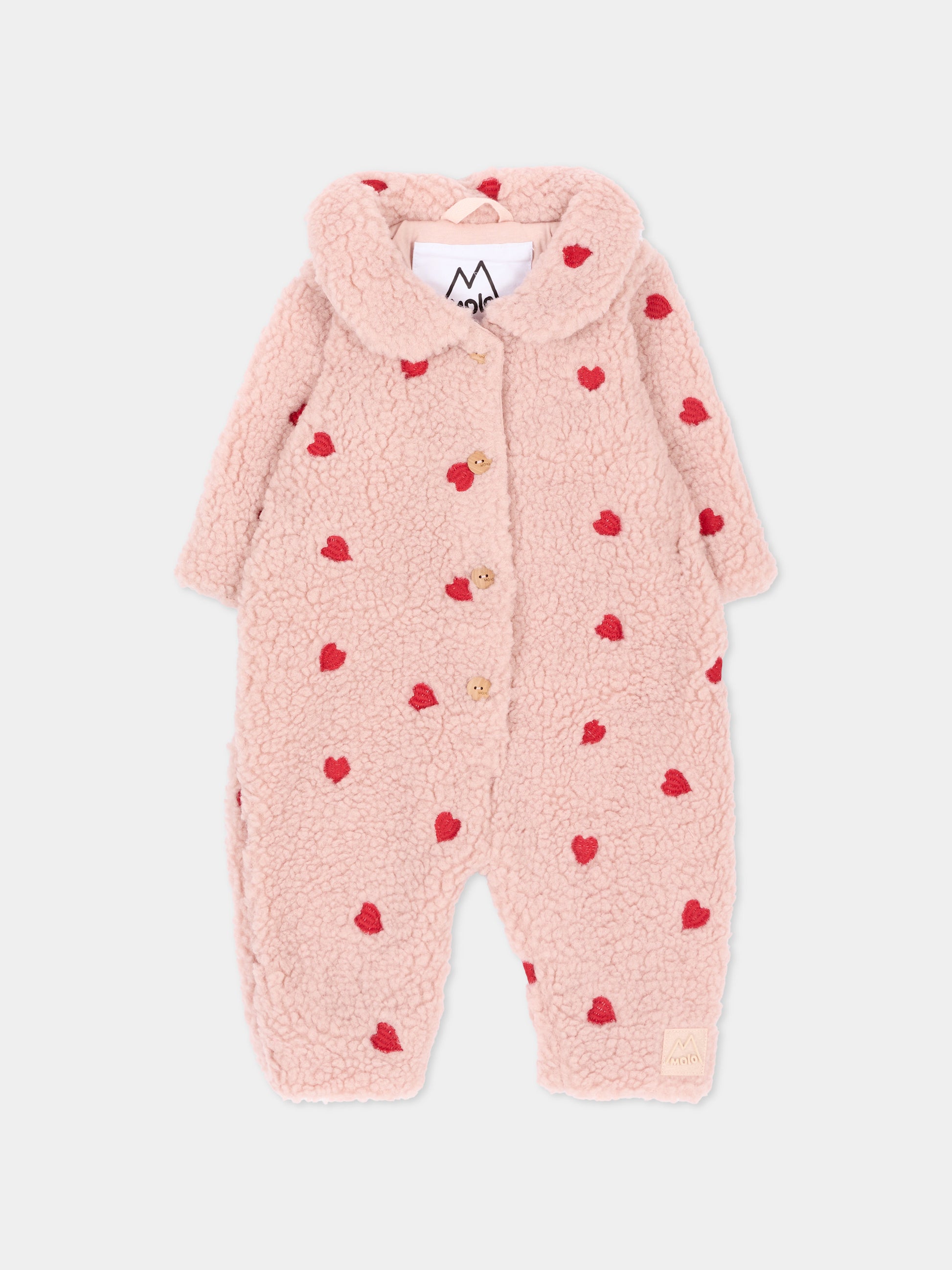 Ecopelliccia rosa Udella per neonata con cuori,Molo,5W26L304 3480