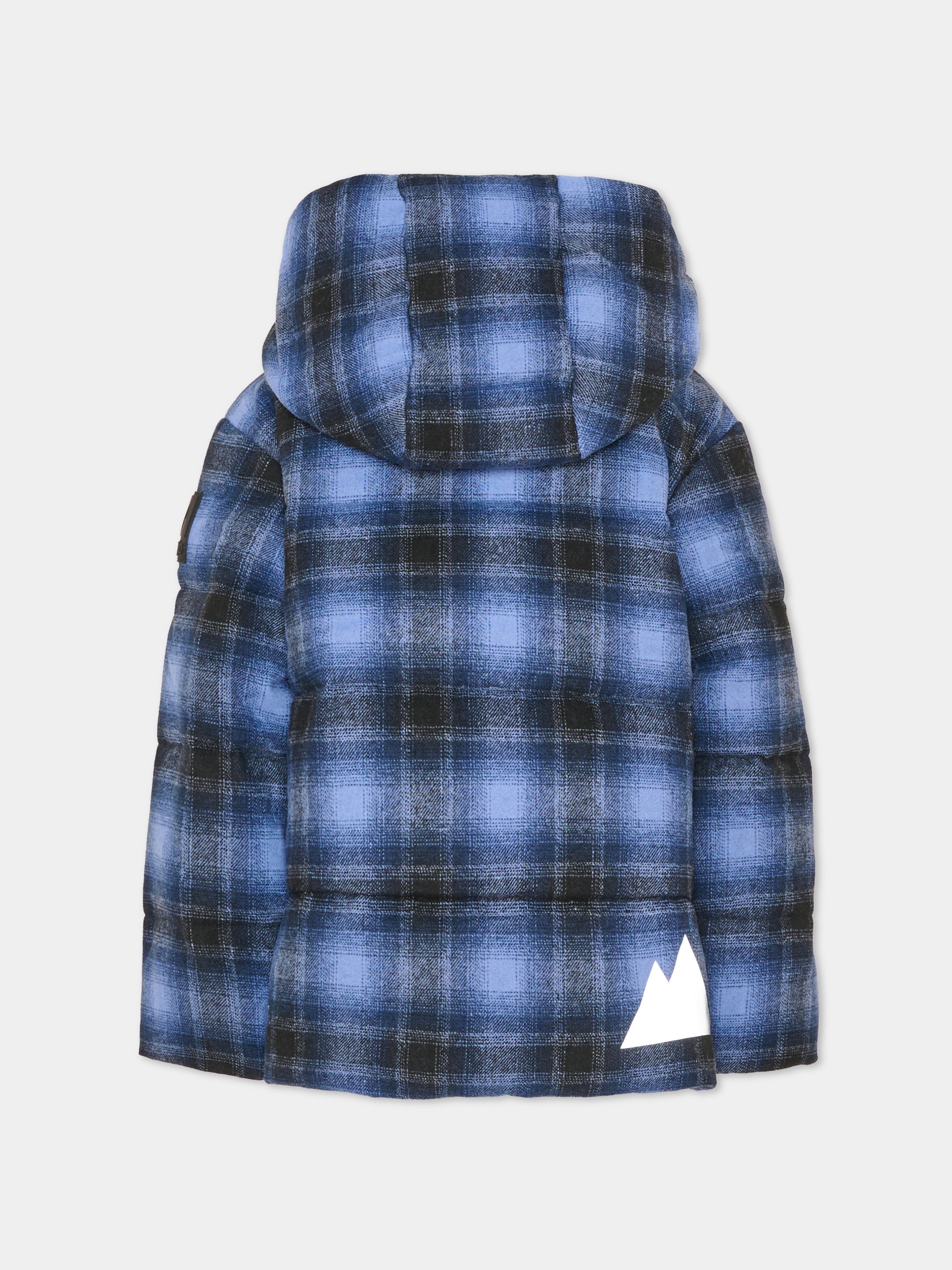 Piumino blu Hilo Wool per bambino a quadri,Molo,5W26M314 4652