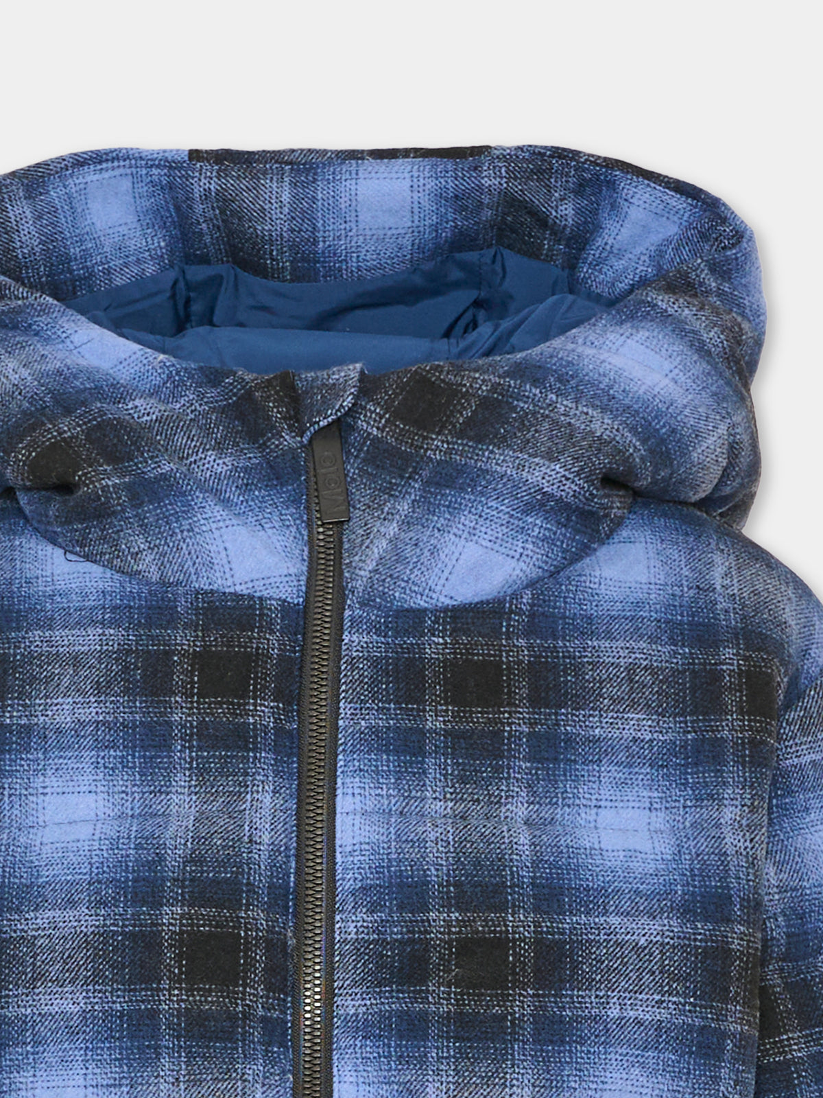 Piumino blu Hilo Wool per bambino a quadri,Molo,5W26M314 4652