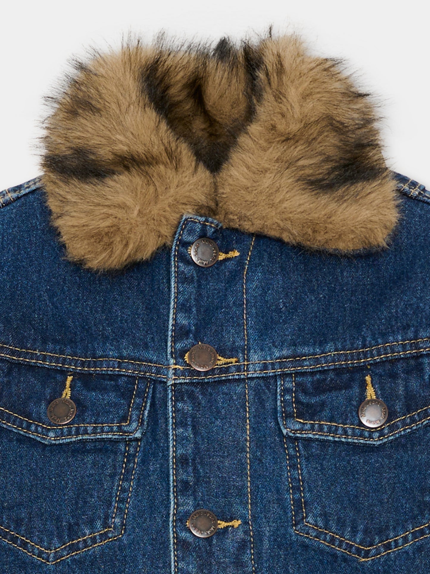 Giubbotto denim Hiroie per bambina con collo in pelliccia,Molo,5W26M334 5850