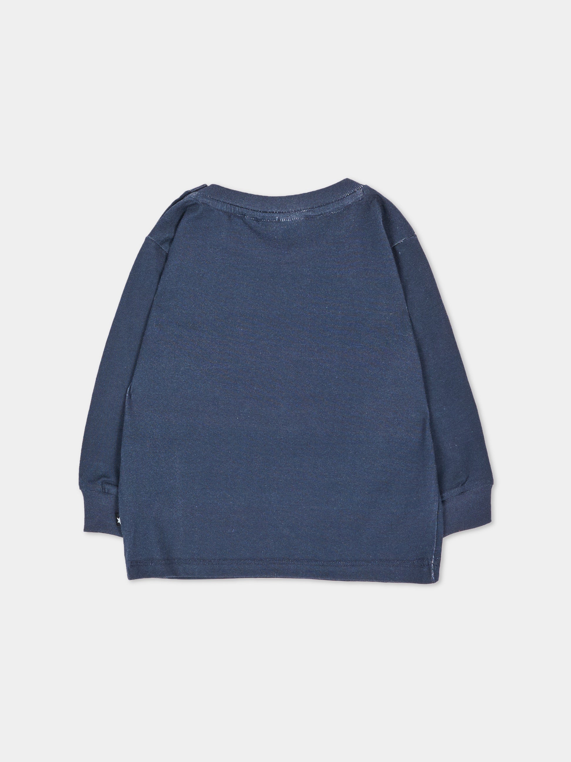 T-shirt a manica lunga blu Eloy con stampa,Molo,6W26A403 9922