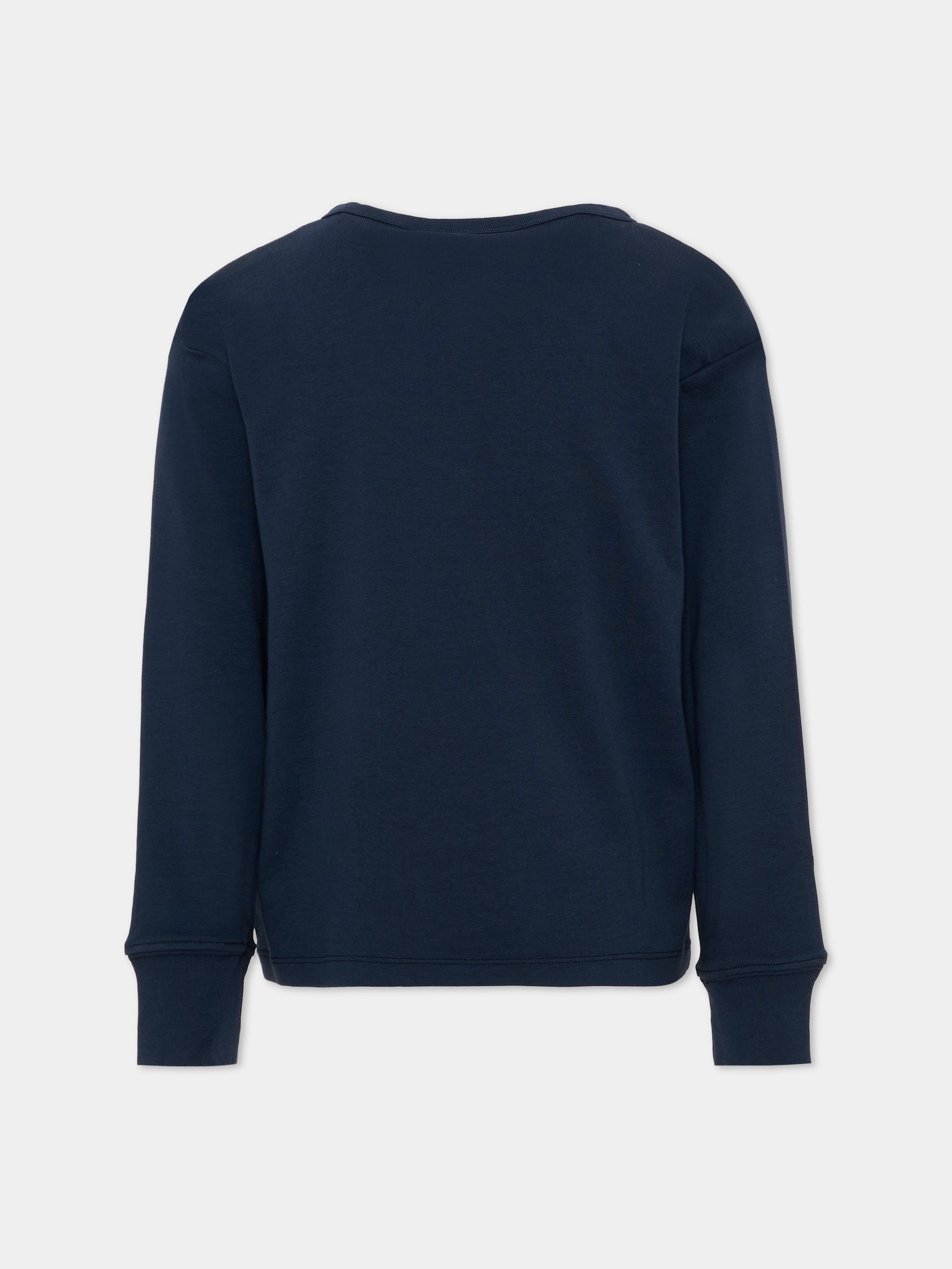T-shirt a manica lunga blu Riff per bambini,Molo,6W26A405 2257
