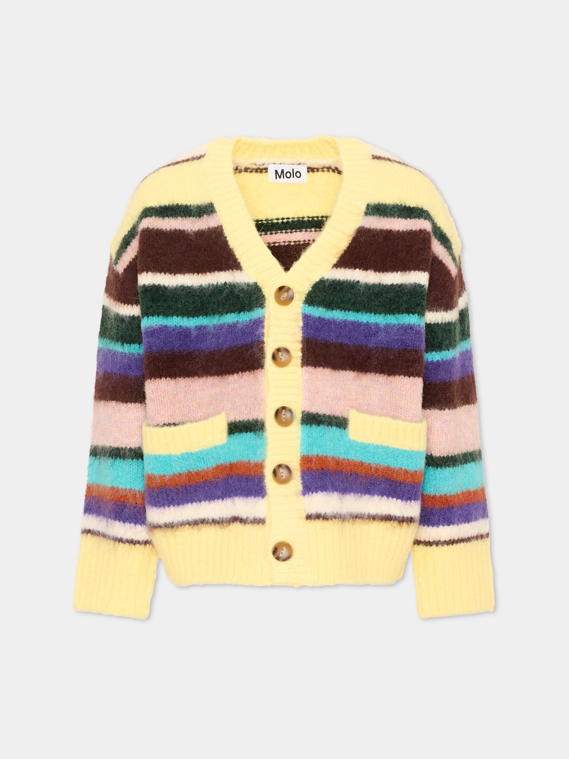 Cardigan multicolor Brutus per bambina a righe,Molo,6W26K301 5755