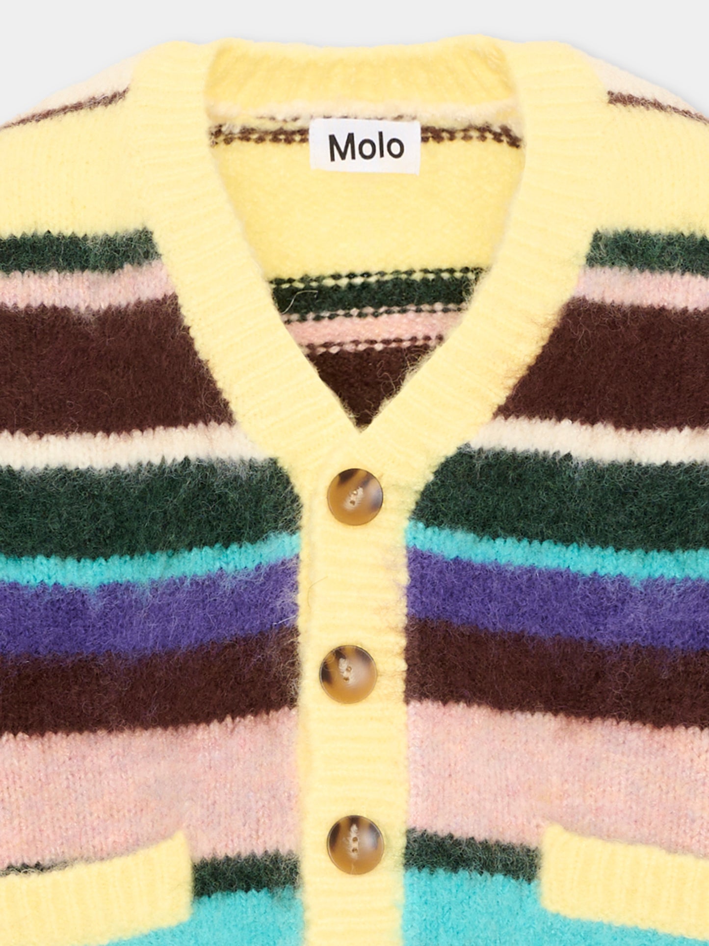 Cardigan multicolor Brutus per bambina a righe,Molo,6W26K301 5755