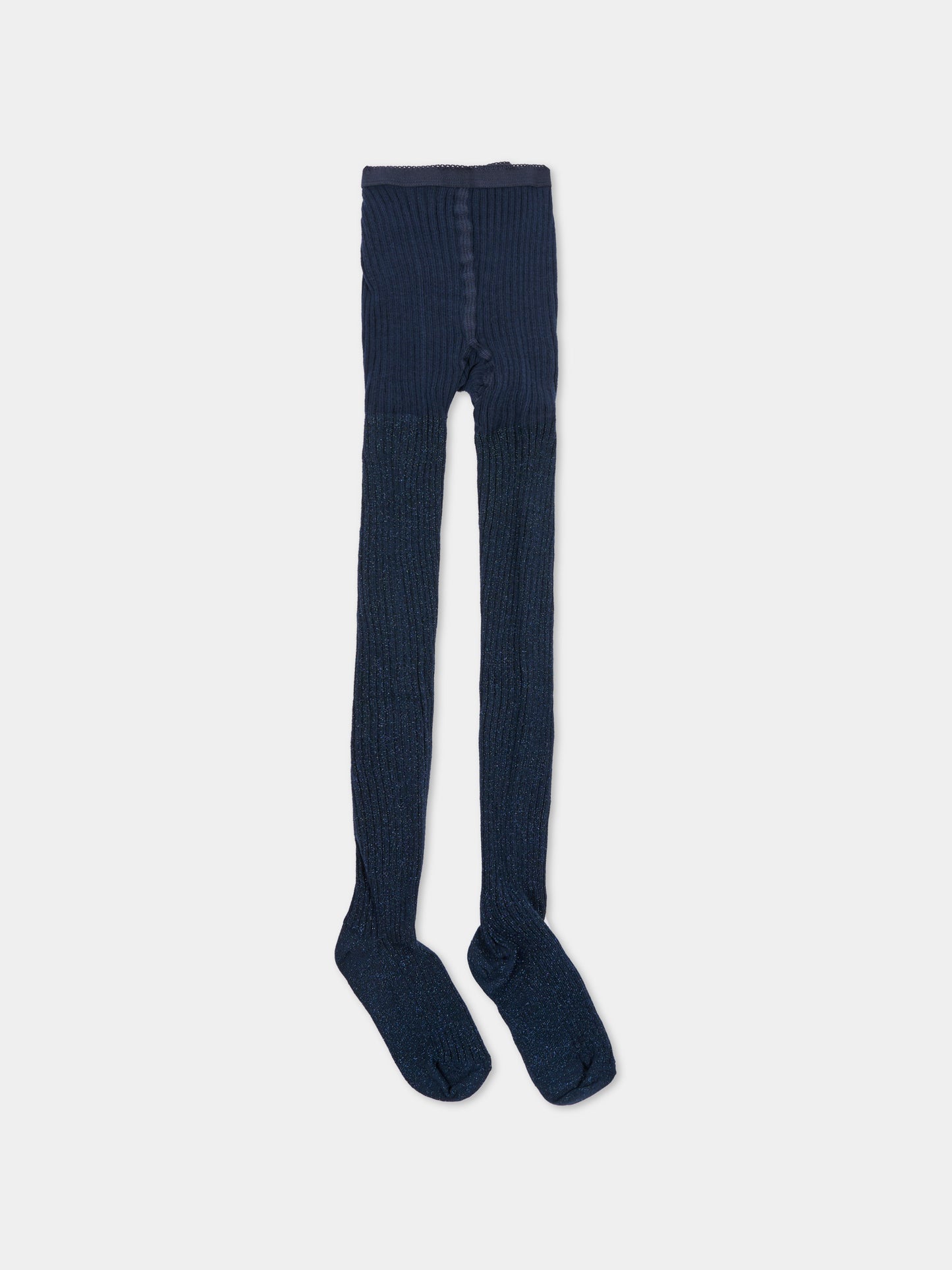 Collant blu per bambina a costine,Molo,7W26G202 2292