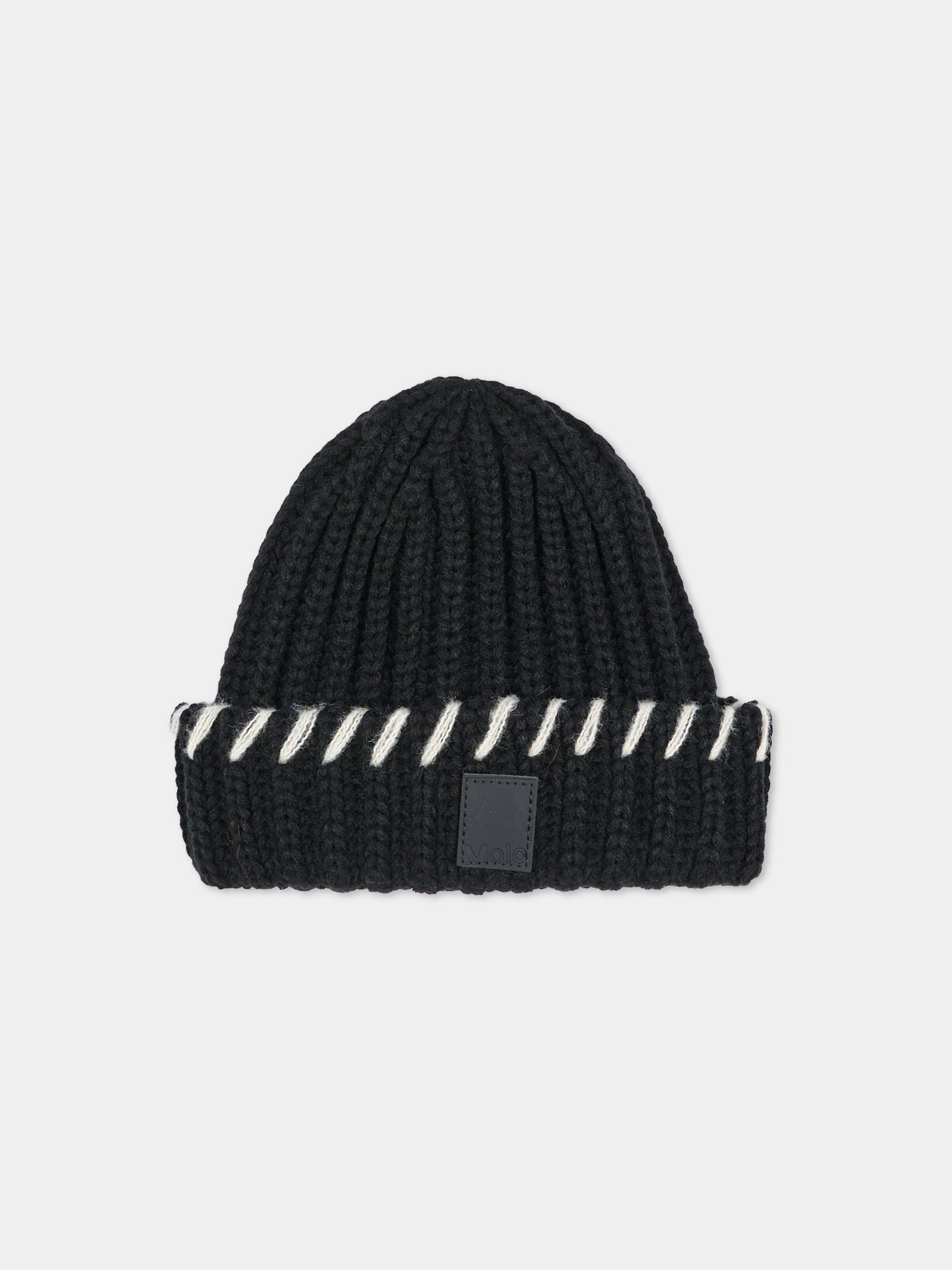 Berretto in maglia nero karina per bambini,Molo,7W26S311 0099