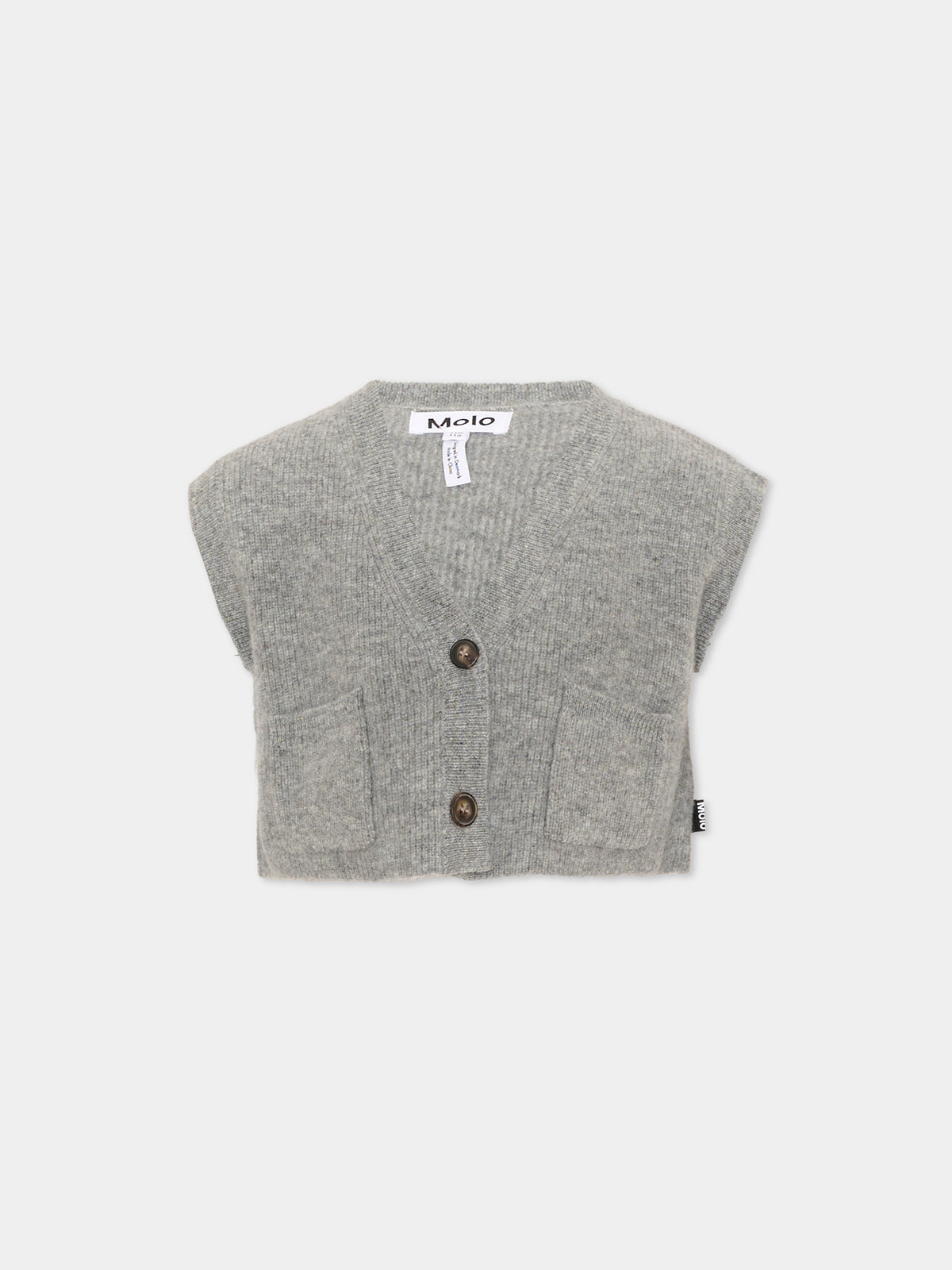 Maglia gilet grigia Gianni per bambini,Molo,2W26K101 1046