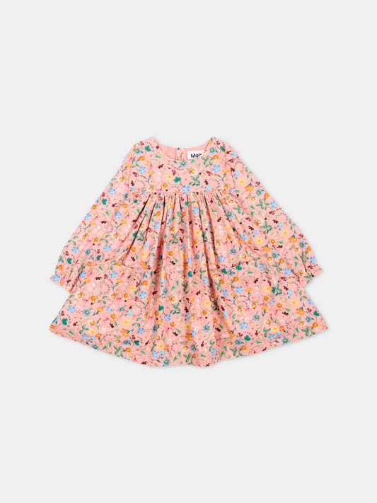 Vestito rosa Claire per neonata floreale,Molo,4W26E214 9795