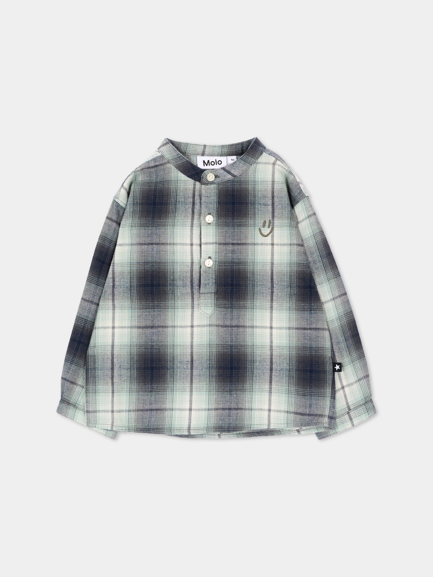 Camicia a manica lunga blu Enoz per neonato tartan,Molo,6W26C201 5901