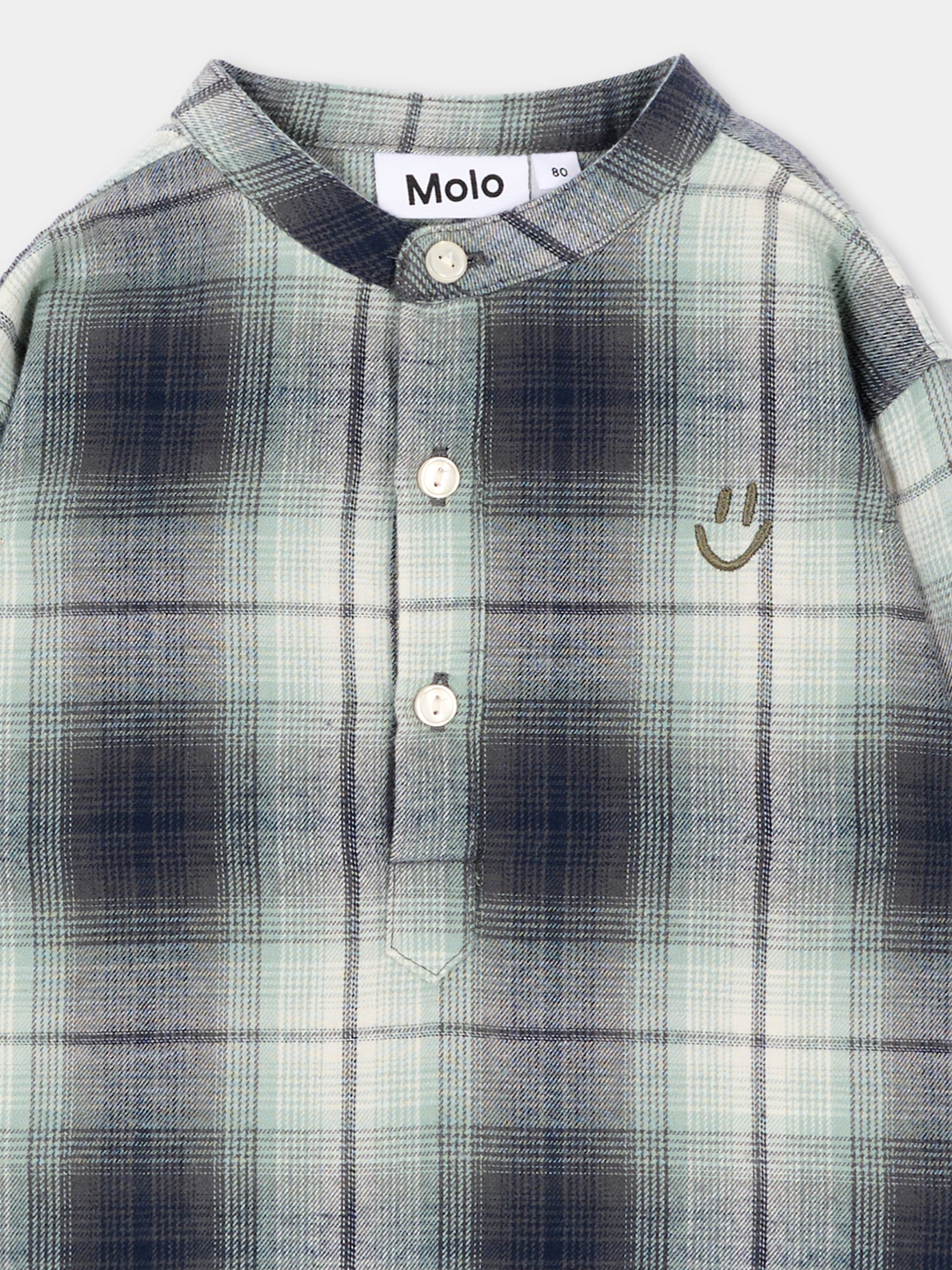 Camicia a manica lunga blu Enoz per neonato tartan,Molo,6W26C201 5901