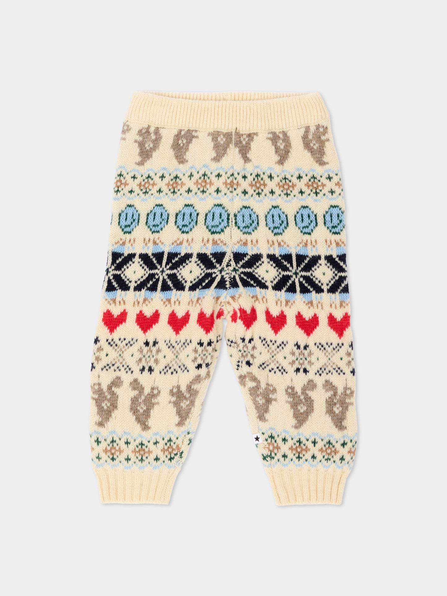Pantalone avorio Sol per neonati jacquard,Molo,6W26I223 9788