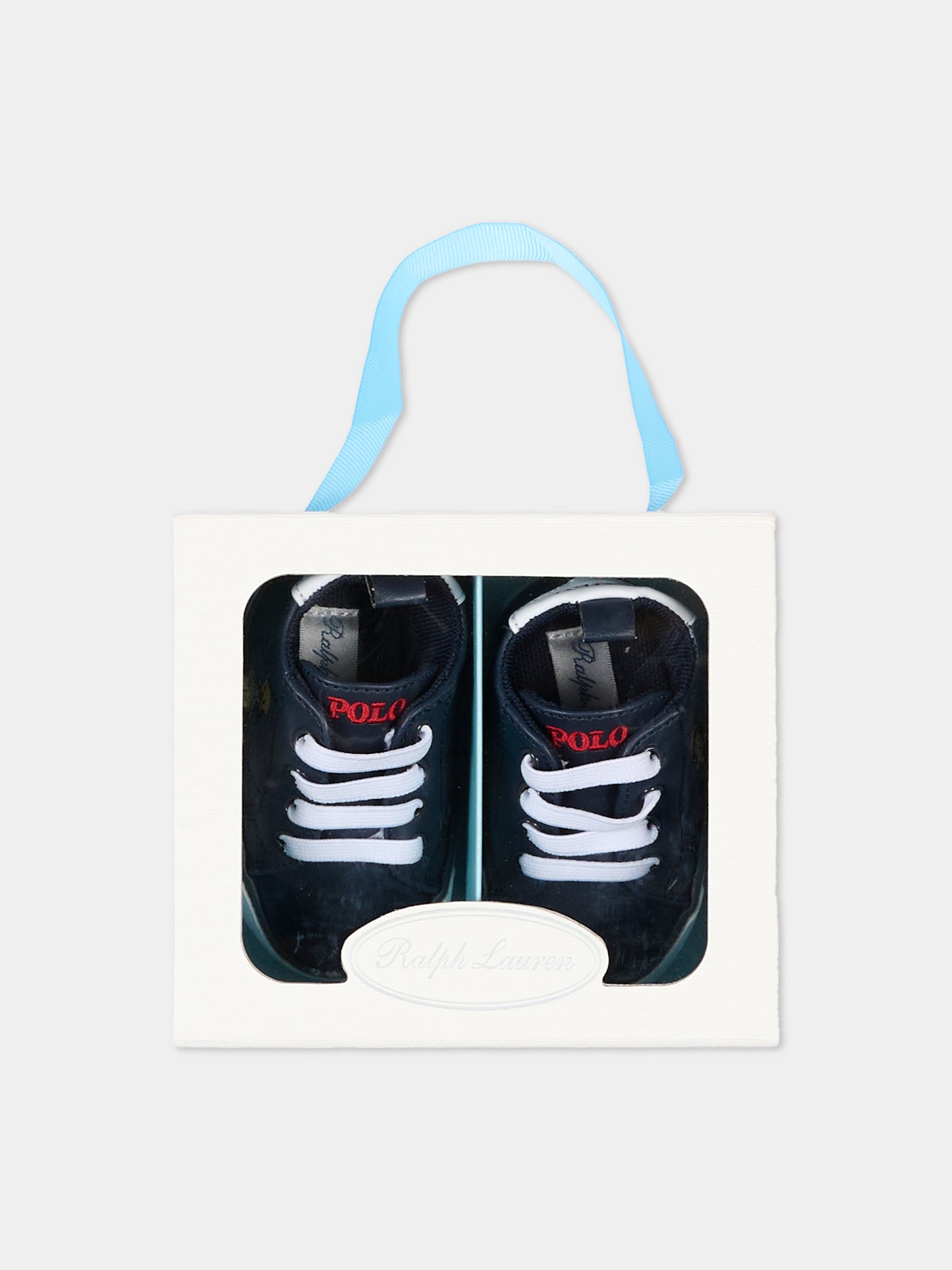 Sneakers blu per neonato con Polo Bear,Ralph Lauren Kids,RL03477410