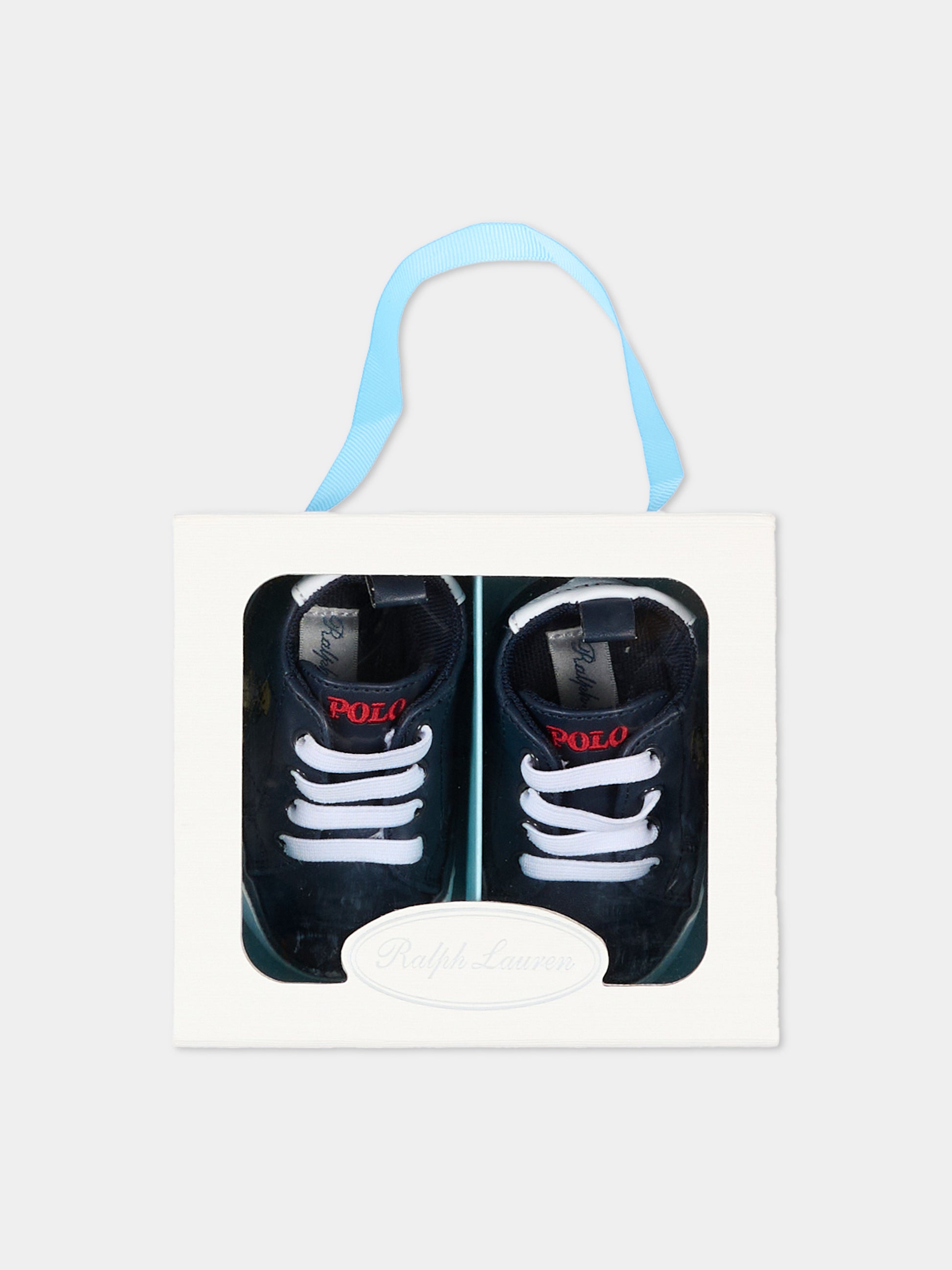Sneakers blu per neonato con Polo Bear,Ralph Lauren Kids,RL03477410