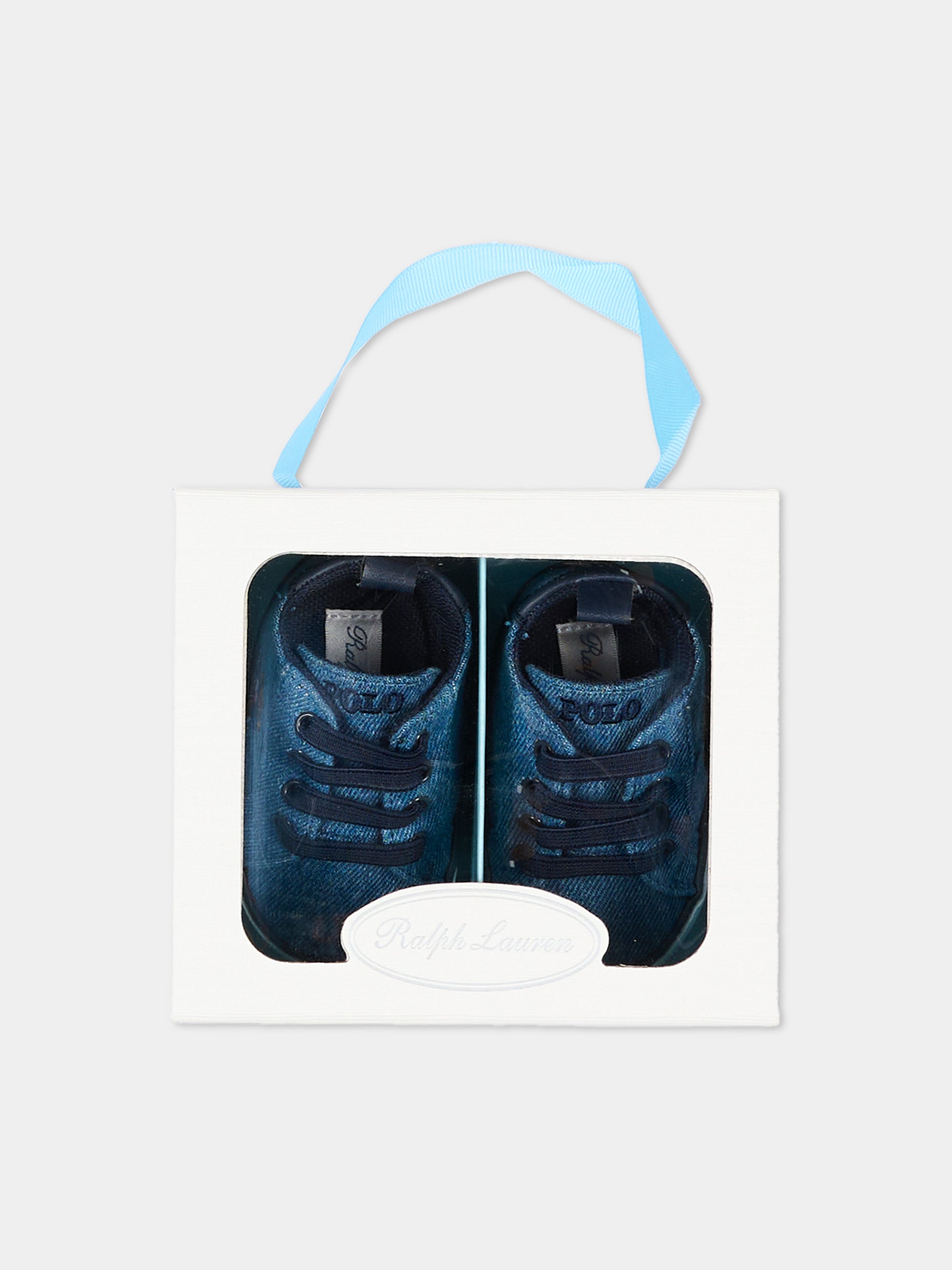 Sneakers blu per neonato con Polo Bear,Ralph Lauren Kids,RL03477430