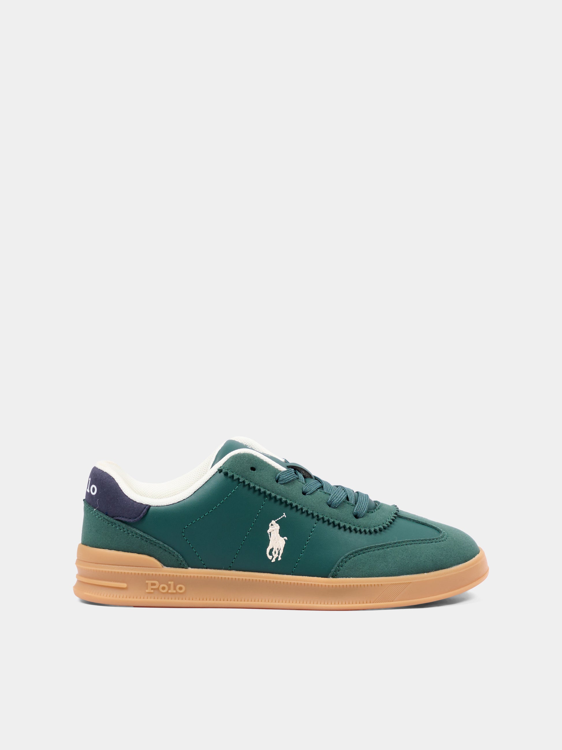 Sneakers verdi per bambino con Polo pony,Ralph Lauren Kids,RL05860301