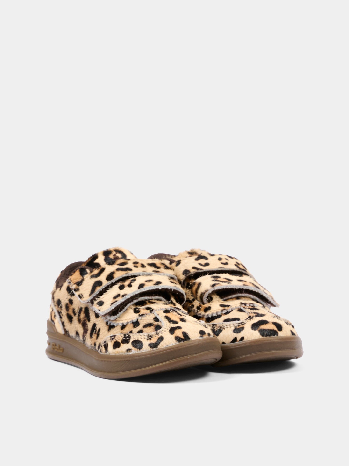 Sneakers marroni per bambina animalier,Ralph Lauren Kids,RL05863202