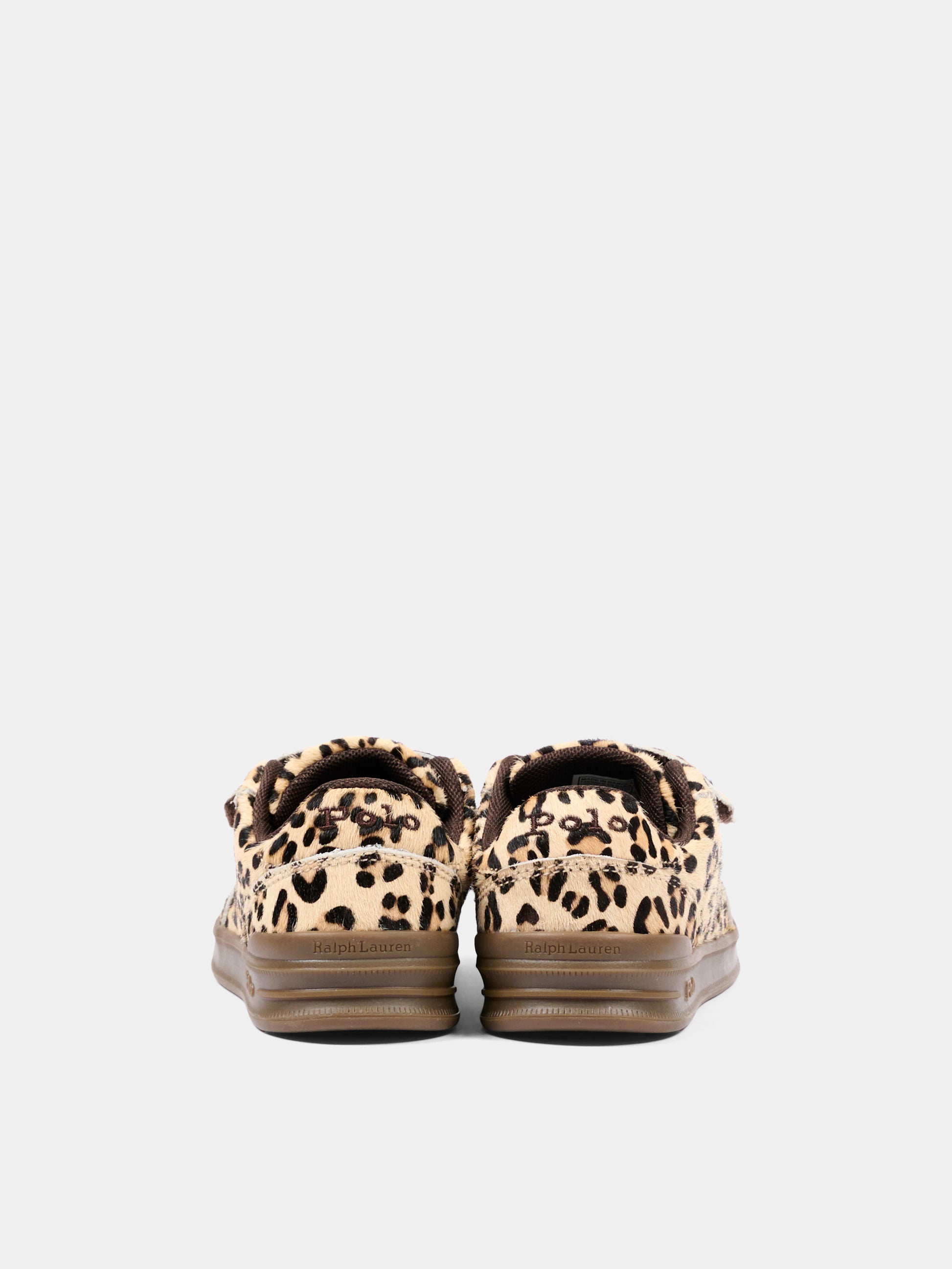 Sneakers marroni per bambina animalier,Ralph Lauren Kids,RL05864202