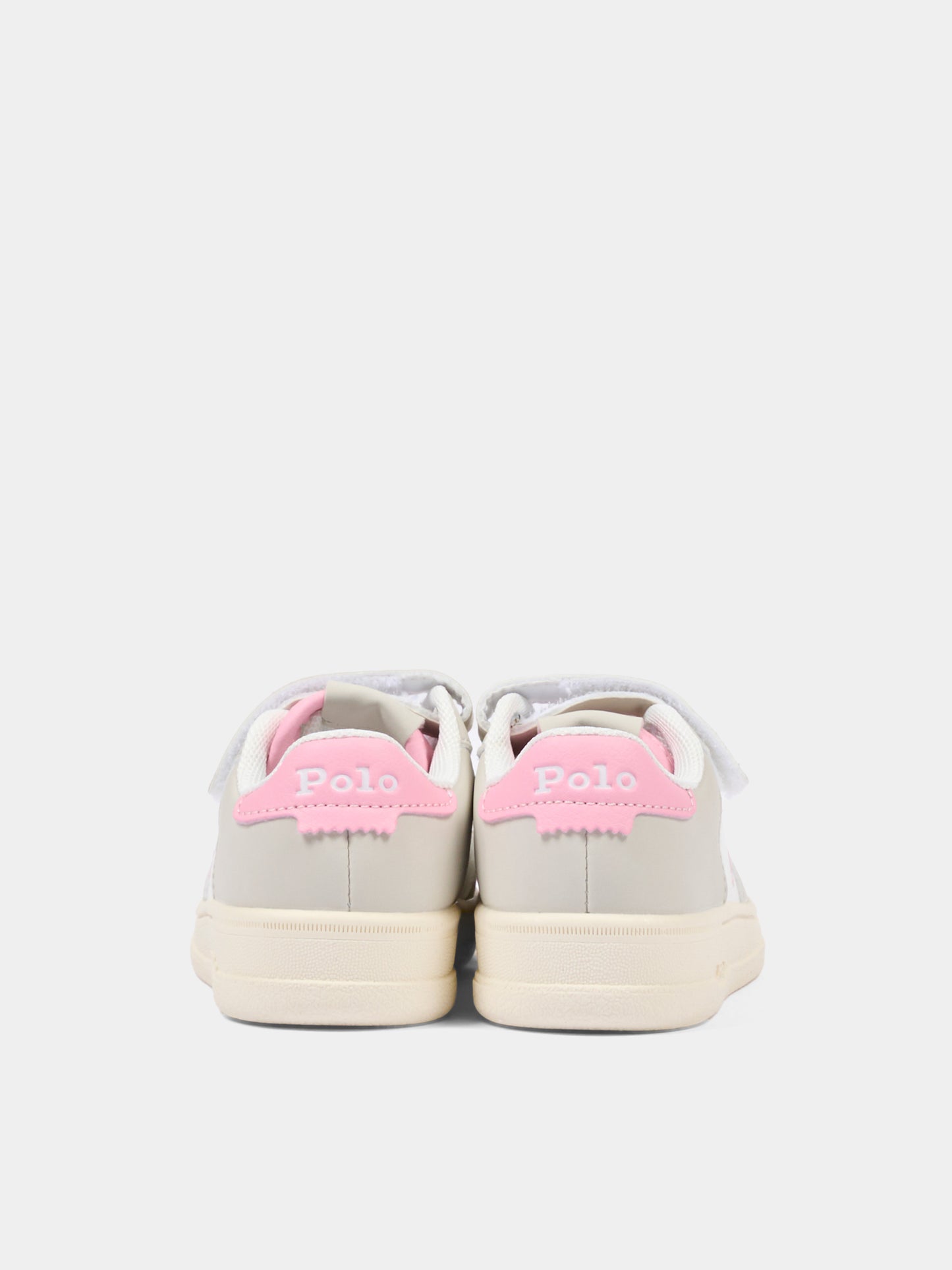 Sneakers bianche e rosa per bambina con Polo Pony,Ralph Lauren Kids,RL05870050