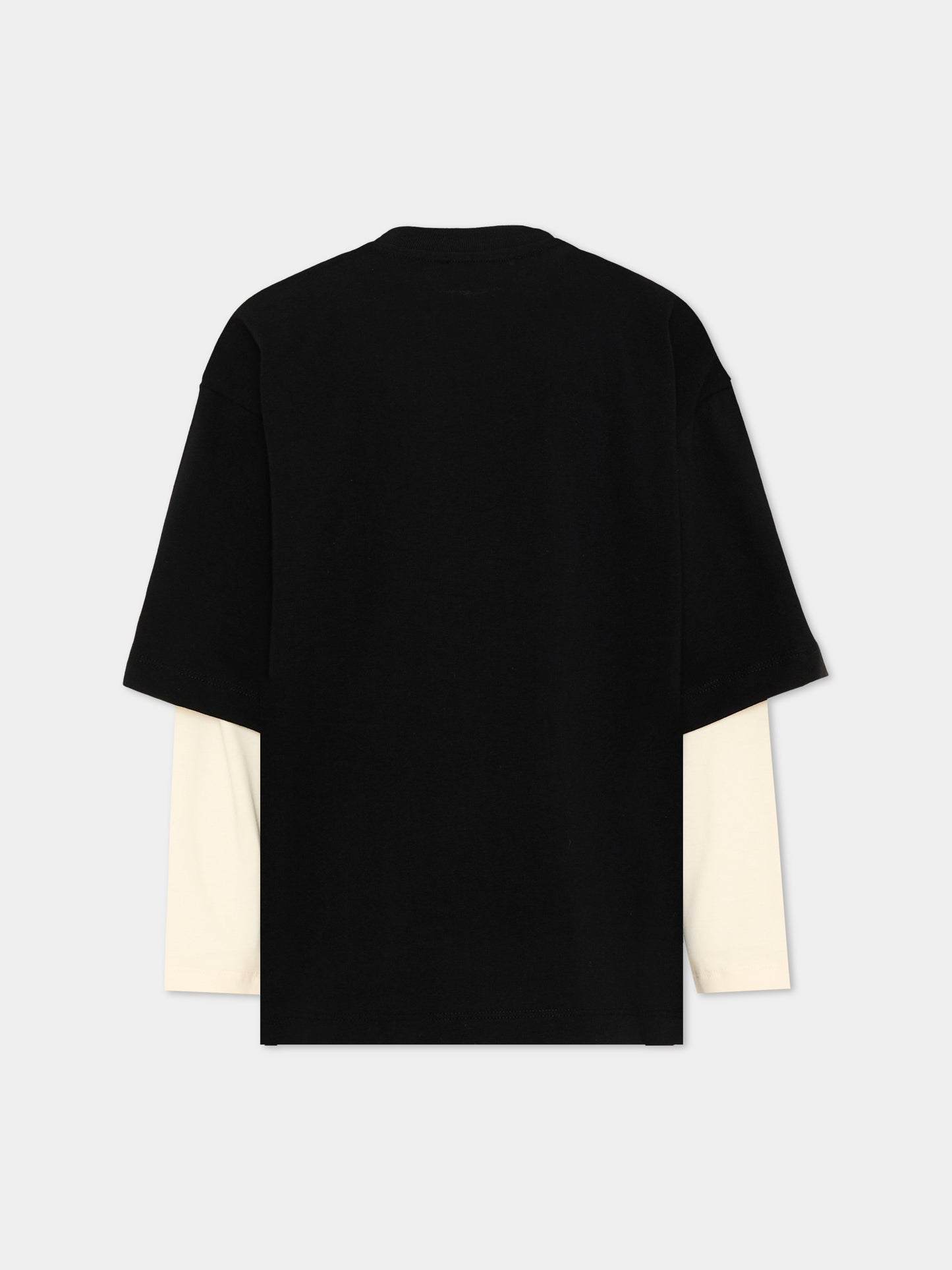 T-Shirt nera per bambino con orsetto,Barrow,F6BKJBTH090 110