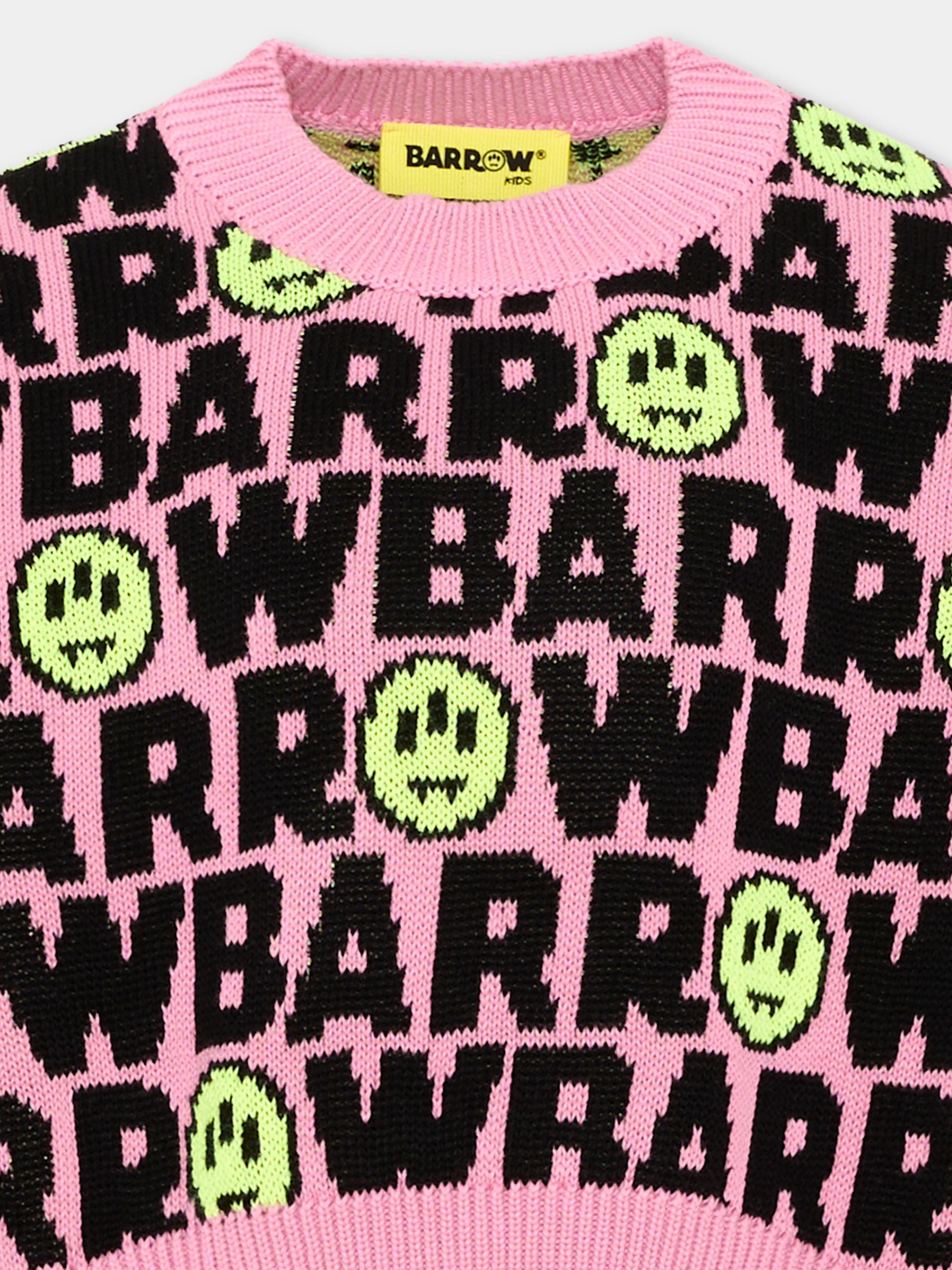 Maglione rosa per bambina con logo,Barrow,F6BKJGJP044 409