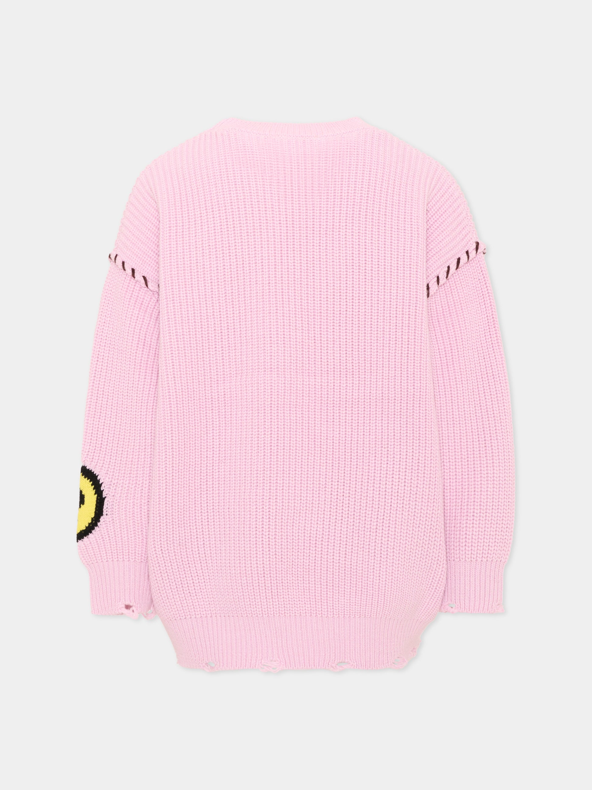 Vestito a manica lunga rosa con ricamo,Barrow,F6BKJGKD041 409