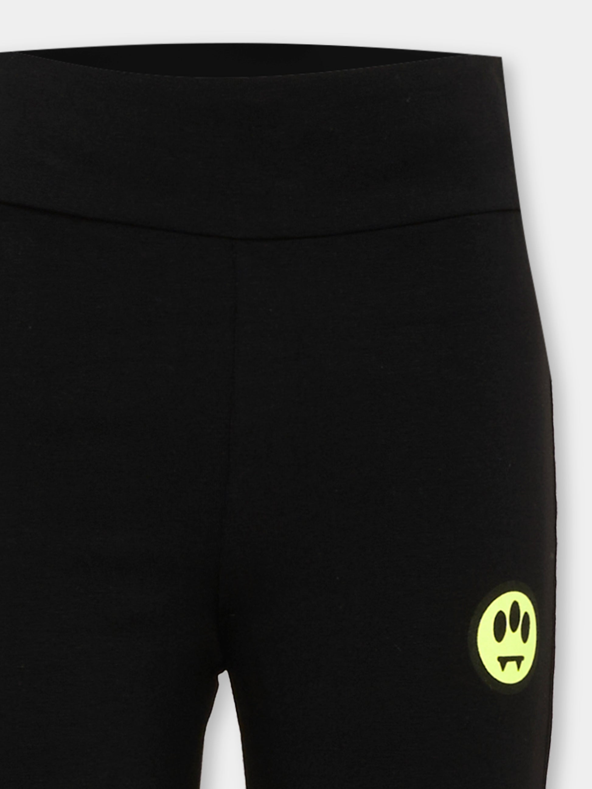 Leggings nero per bambina con logo,Barrow,F6BKJGLG009 110