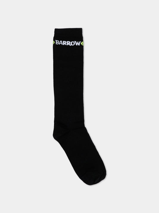 Calza Spugna nera per bambina con logo,Barrow,F6BKJGSO096 110