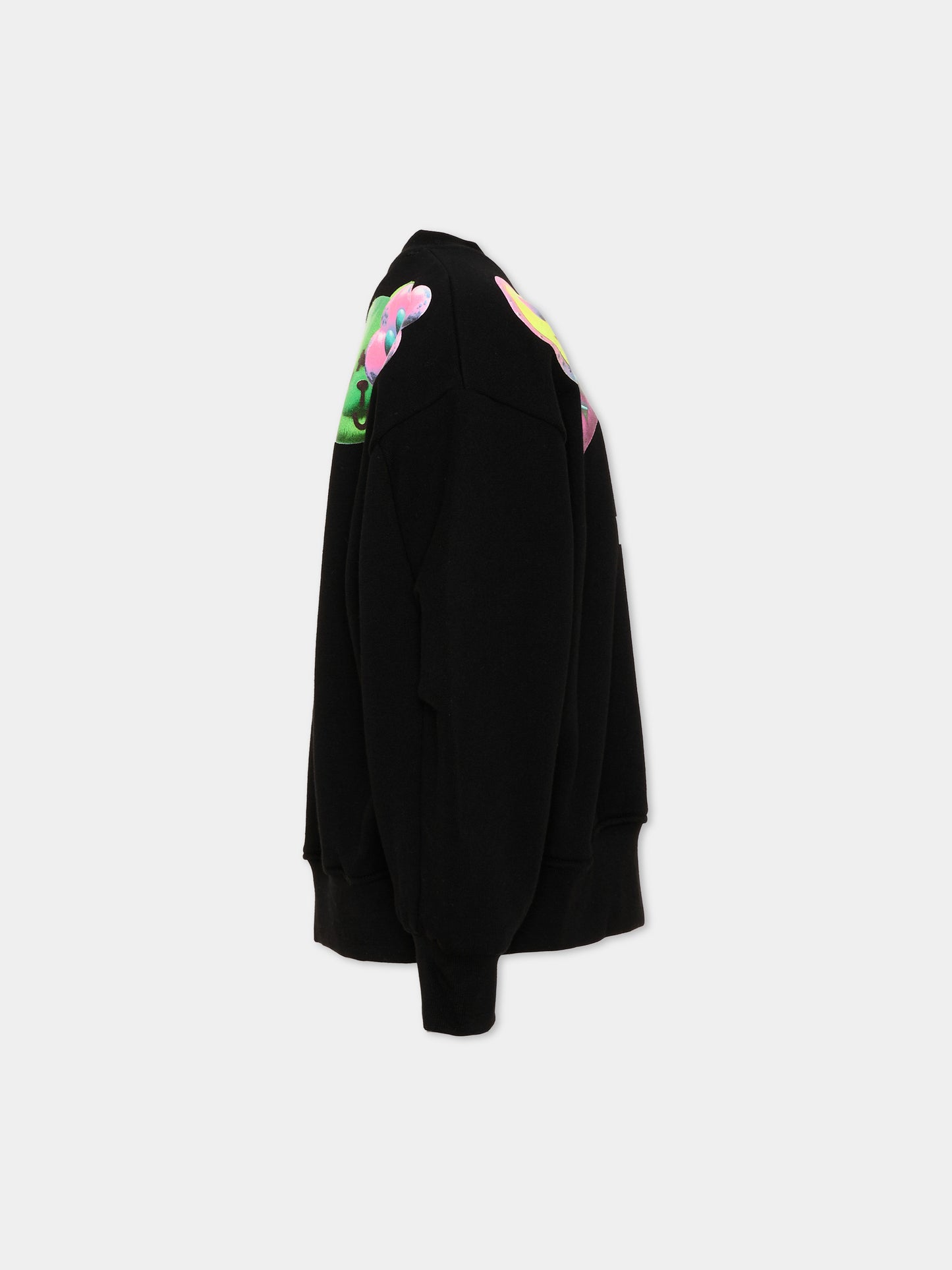 Felpa nera per bambina con smile,Barrow,F6BKJGSW170 110