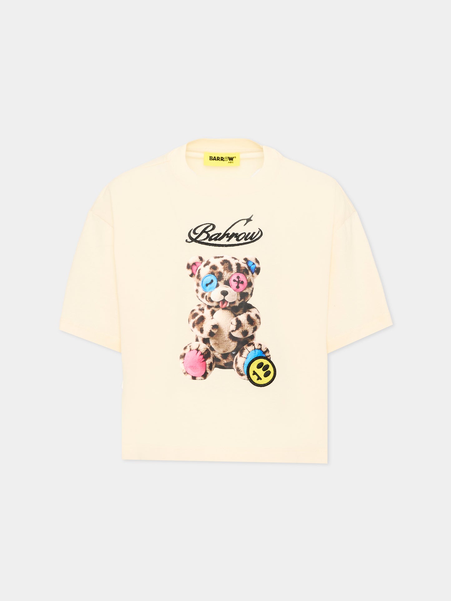 T-Shirt avorio per bambina con orsetto,Barrow,F6BKJGTH134 013