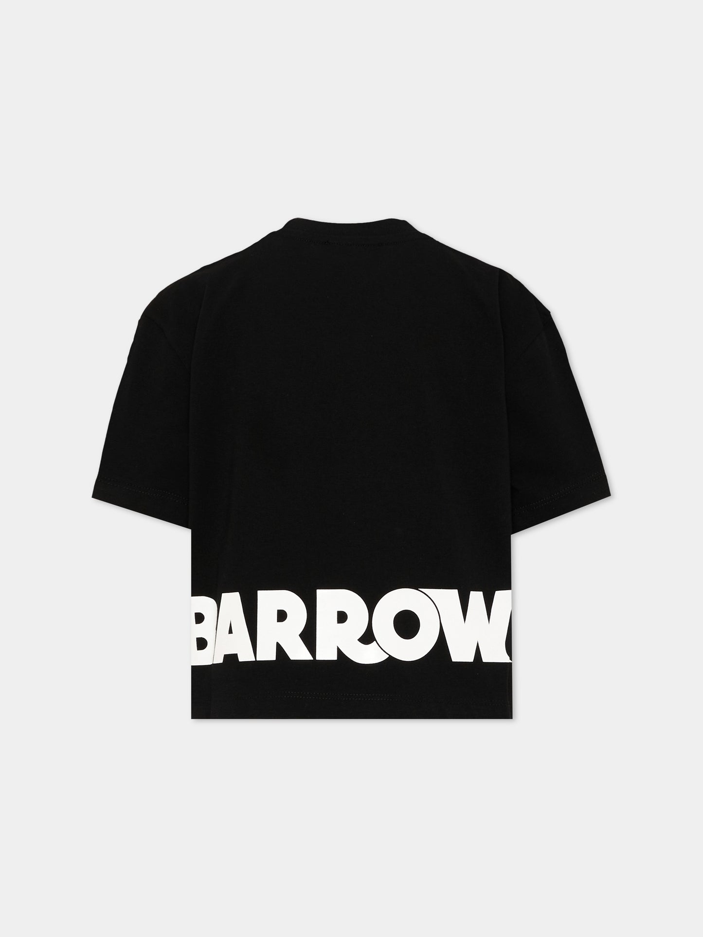 T-Shirt nera per bambina con smile,Barrow,F6BKJGTH172 110
