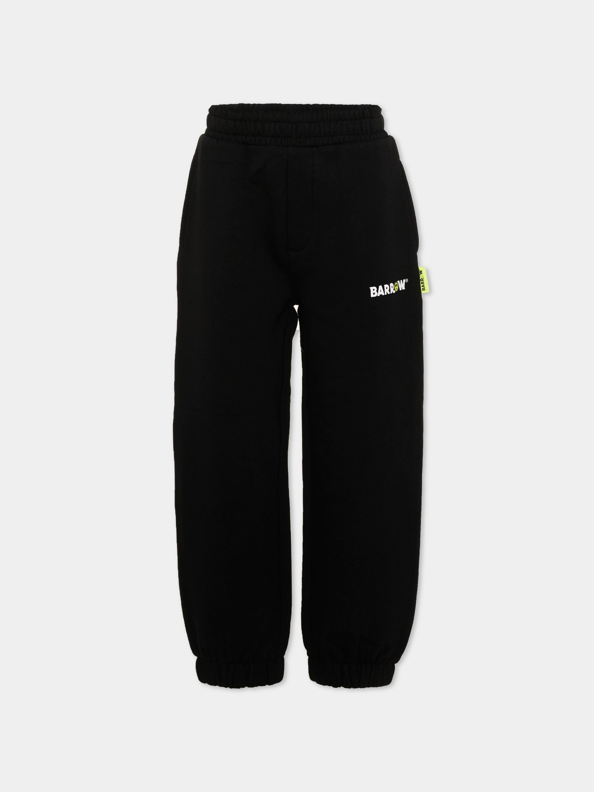 Pantalone nero per bambini con logo,Barrow,F6BKJUFP013 110