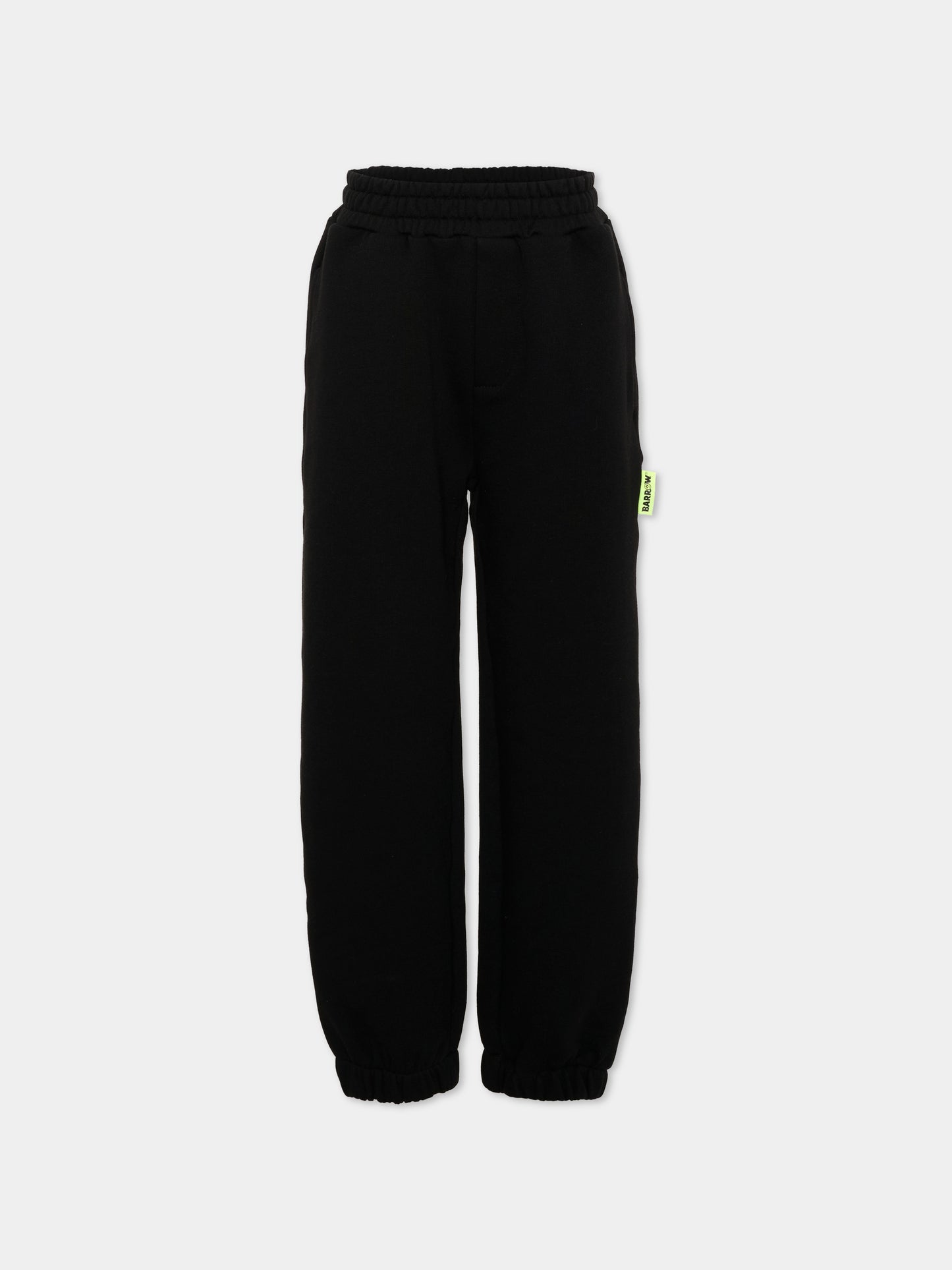 Pantaloni sportivi neri per bambini con logo,Barrow,F6BKJUFP029 110