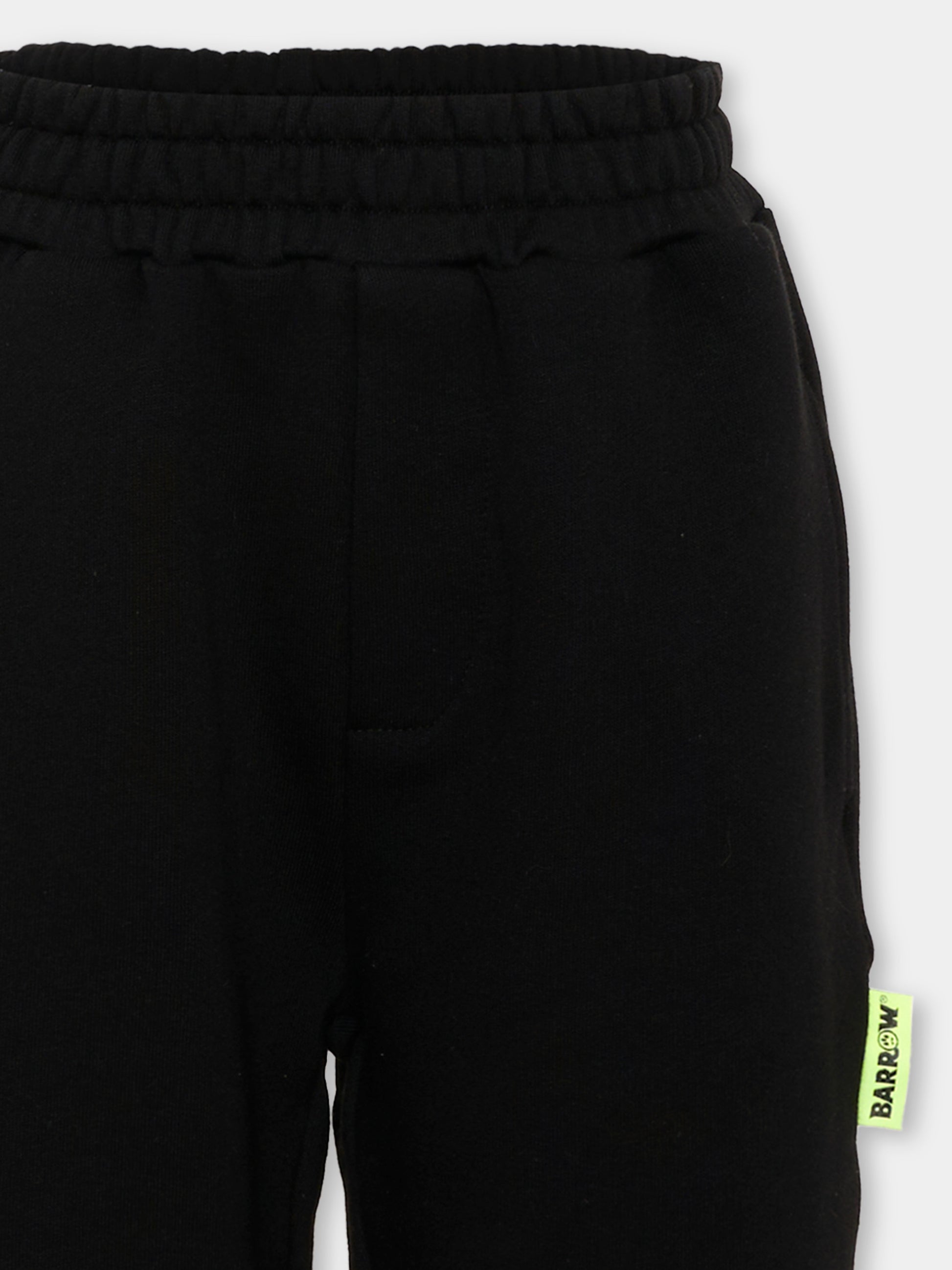 Pantaloni sportivi neri per bambini con logo,Barrow,F6BKJUFP029 110