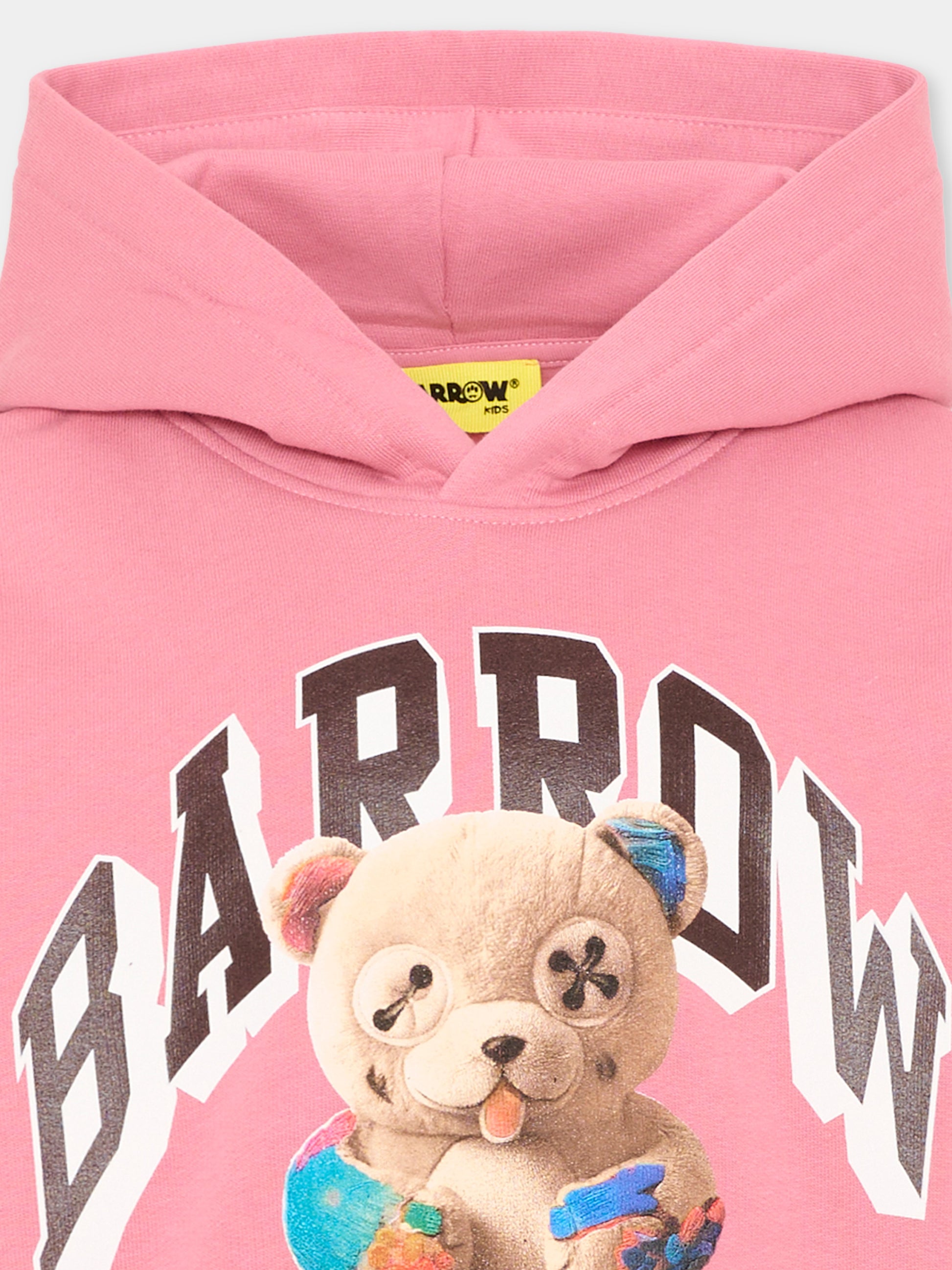 Felpa rosa per bambina con orsetto,Barrow,F6BKJUHS031 409