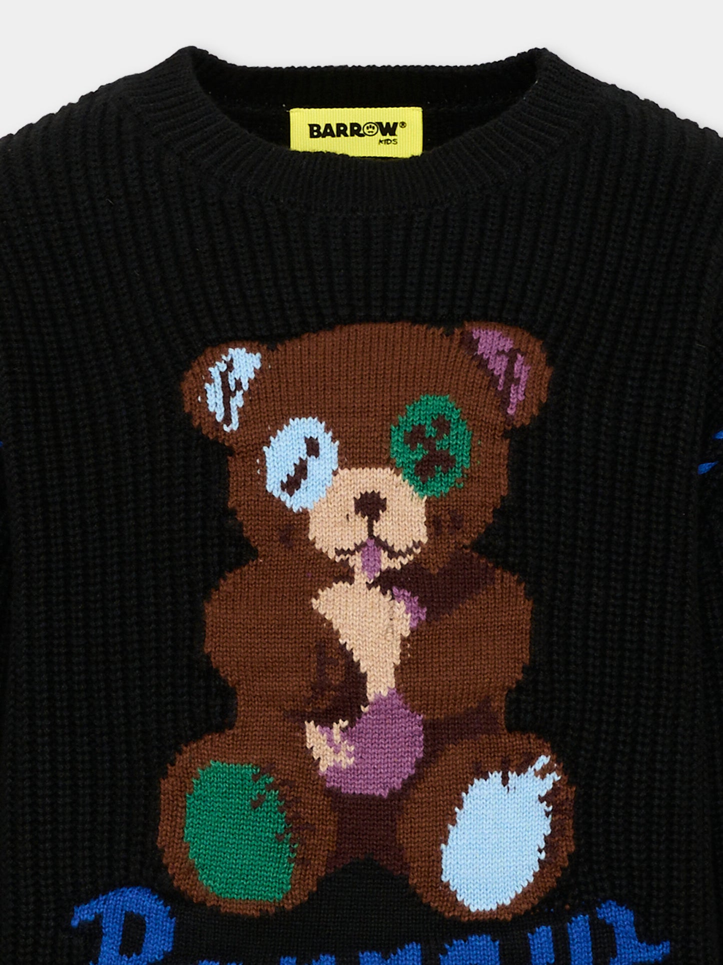 Maglione nero per bambini con ricamo,Barrow,F6BKJUJP040 110