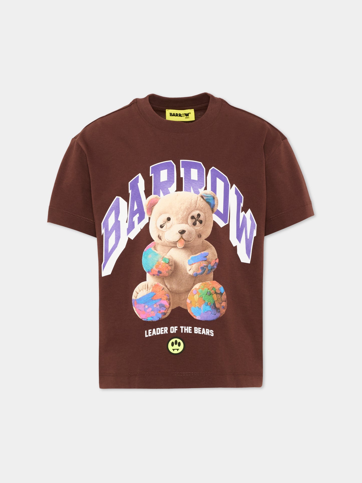 T-shirt marrone con stampa orsetto,Barrow,F6BKJUTH027 408