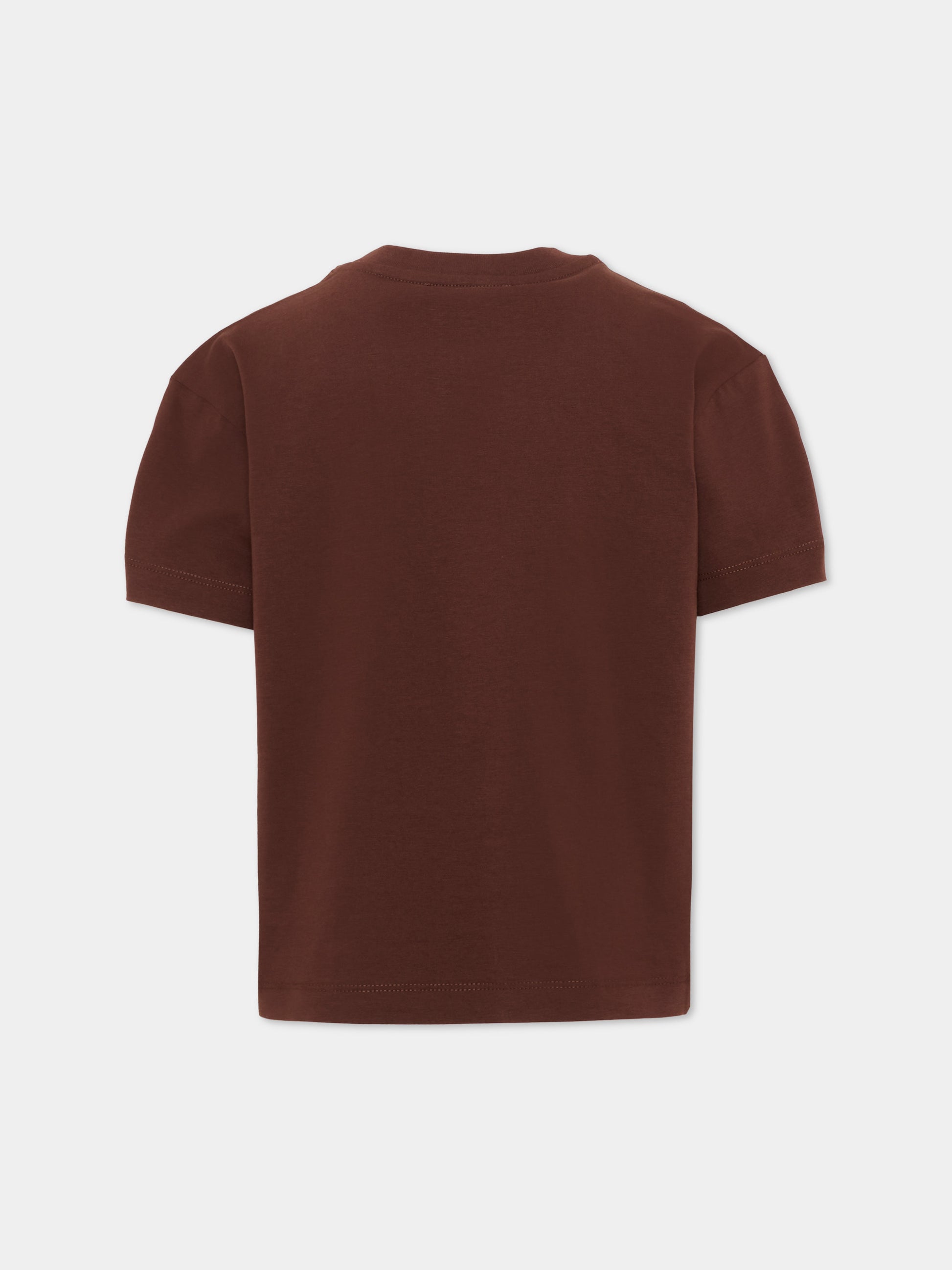 T-shirt marrone con stampa orsetto,Barrow,F6BKJUTH027 408