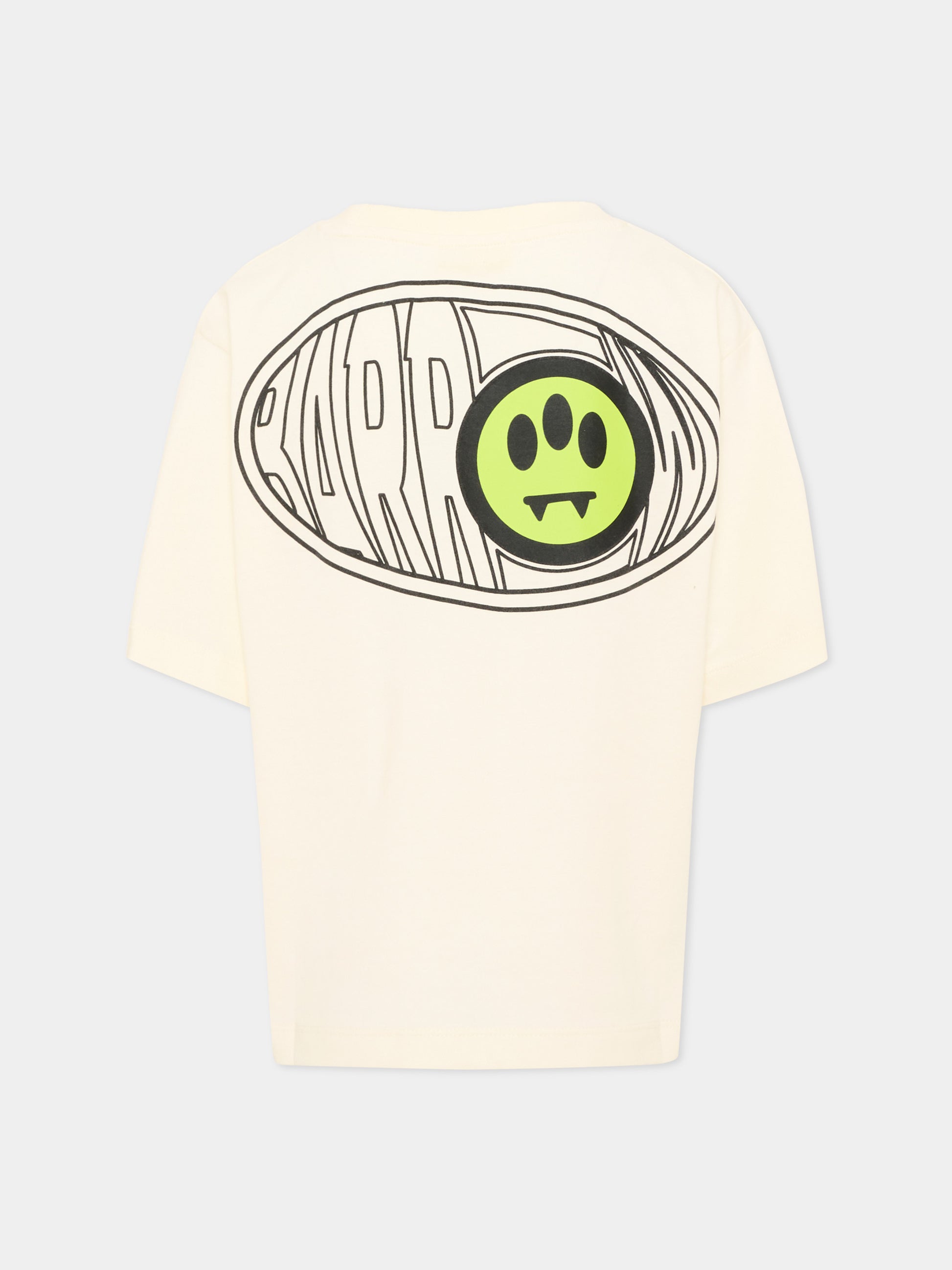 T-shirt avorio per bambini con logo,Barrow,F6BKJUTH033 013