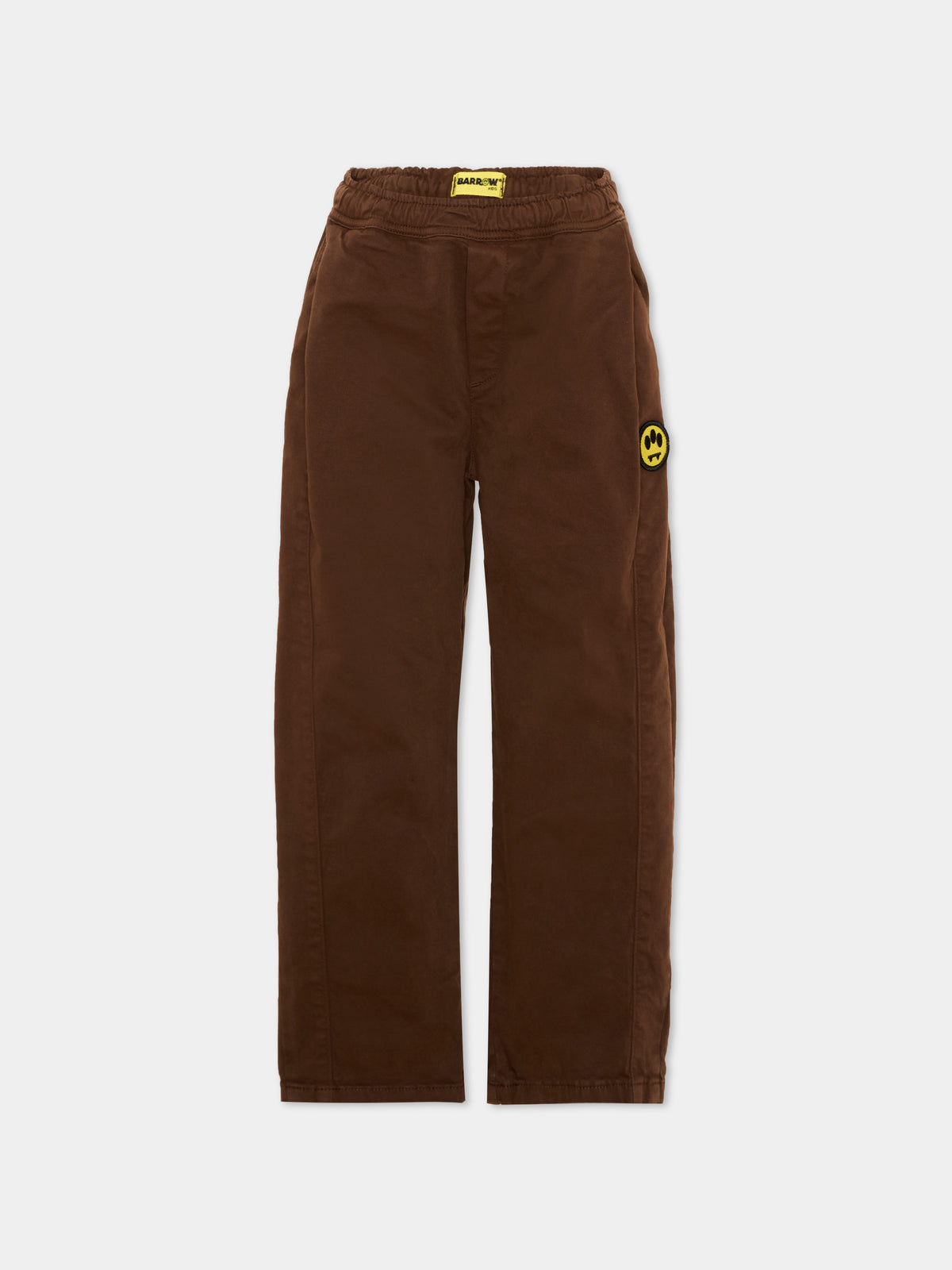 Pantalone marrone per bambini con logo,Barrow,F6BKJUPA089 408