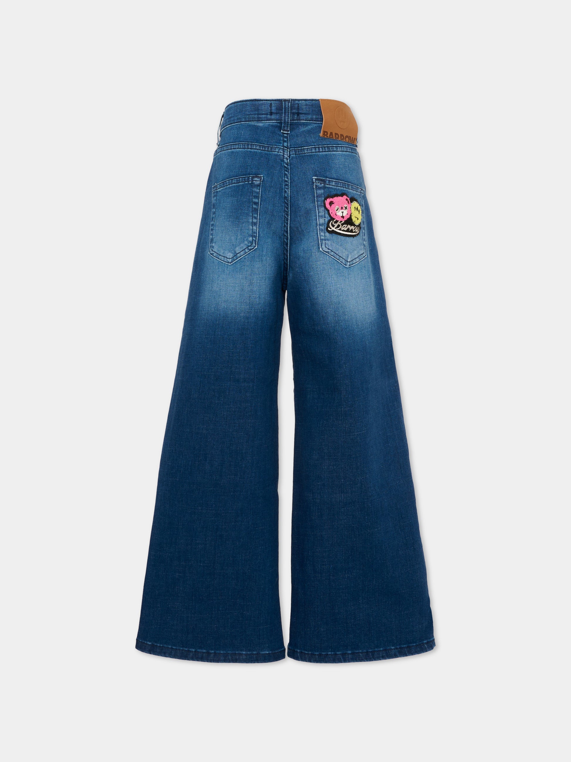 Jeans denim per bambina con patch,Barrow,F6BKJGDP054 062