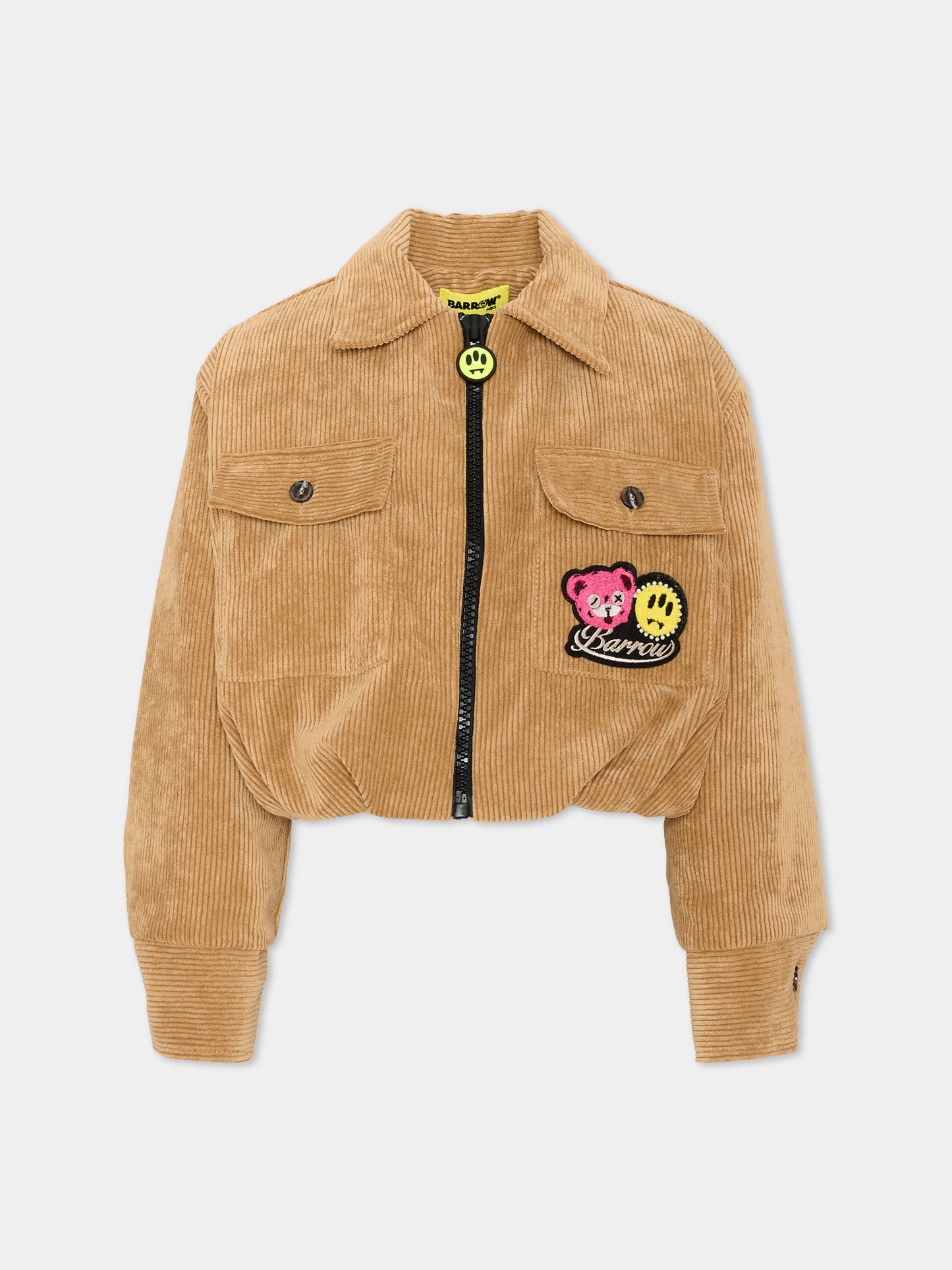 Giubbotto beige per bambina con logo,Barrow,F6BKJGJK130 413
