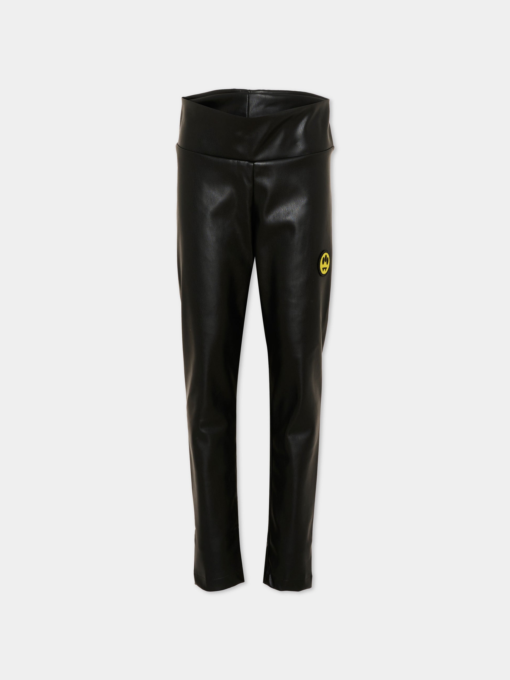 Leggings nero per bambina con smile,Barrow,F6BKJGLG167 110