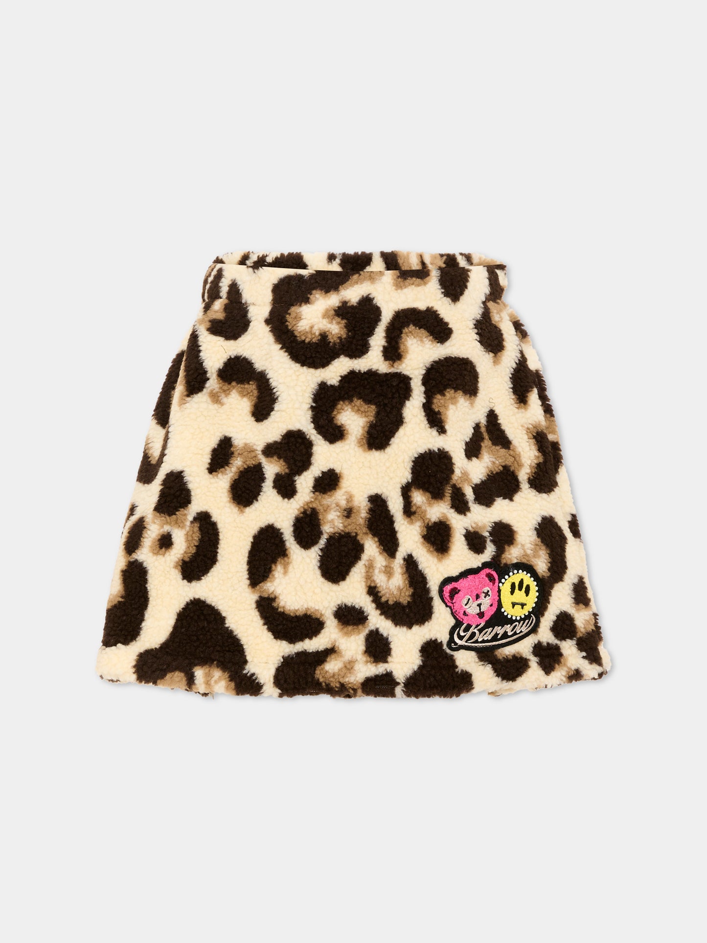 Gonna multicolor animalier per bambina con logo,Barrow,F6BKJGSK135 200