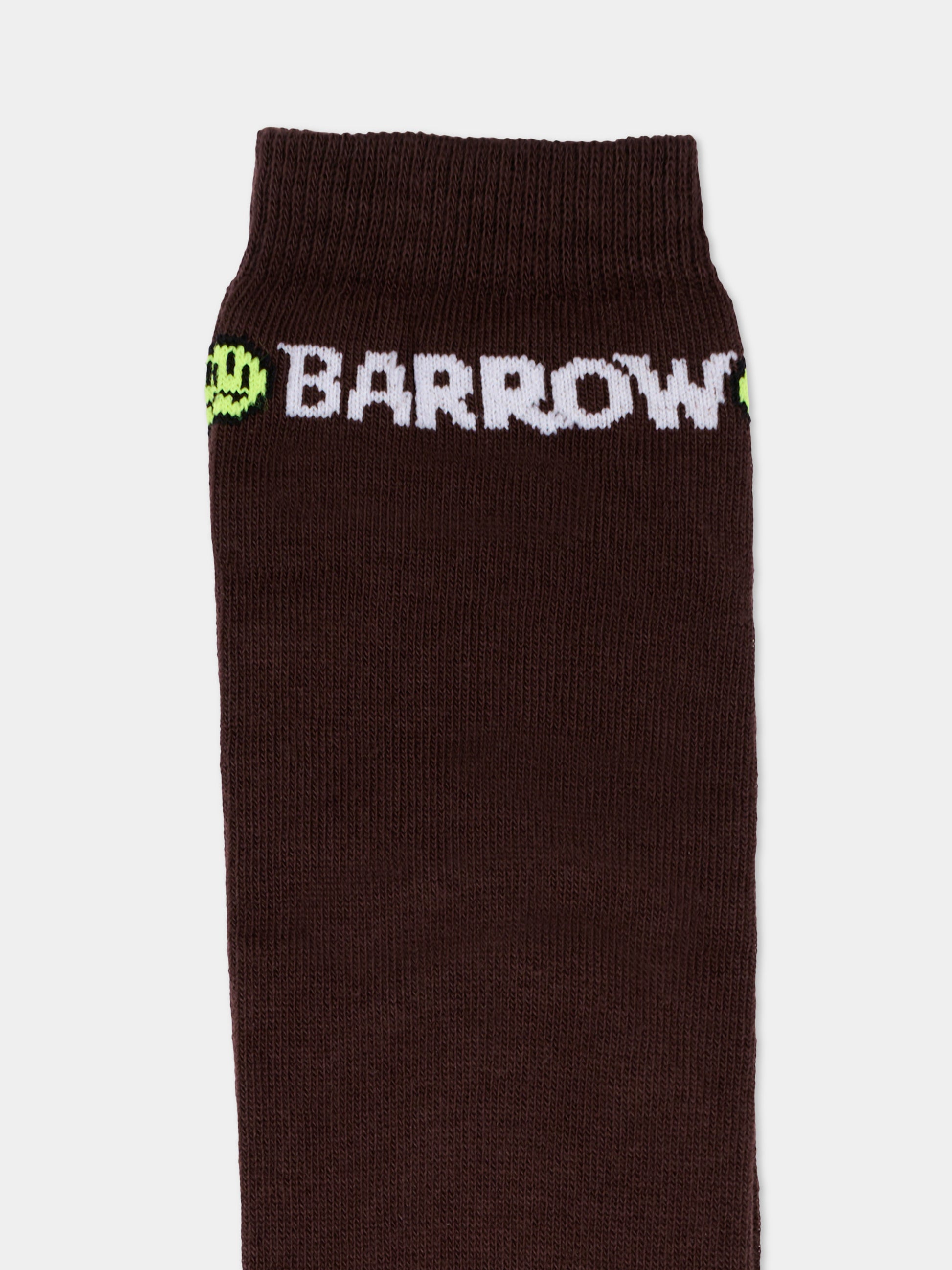 Calza Spugna marrone per bambina con logo,Barrow,F6BKJGSO096 408