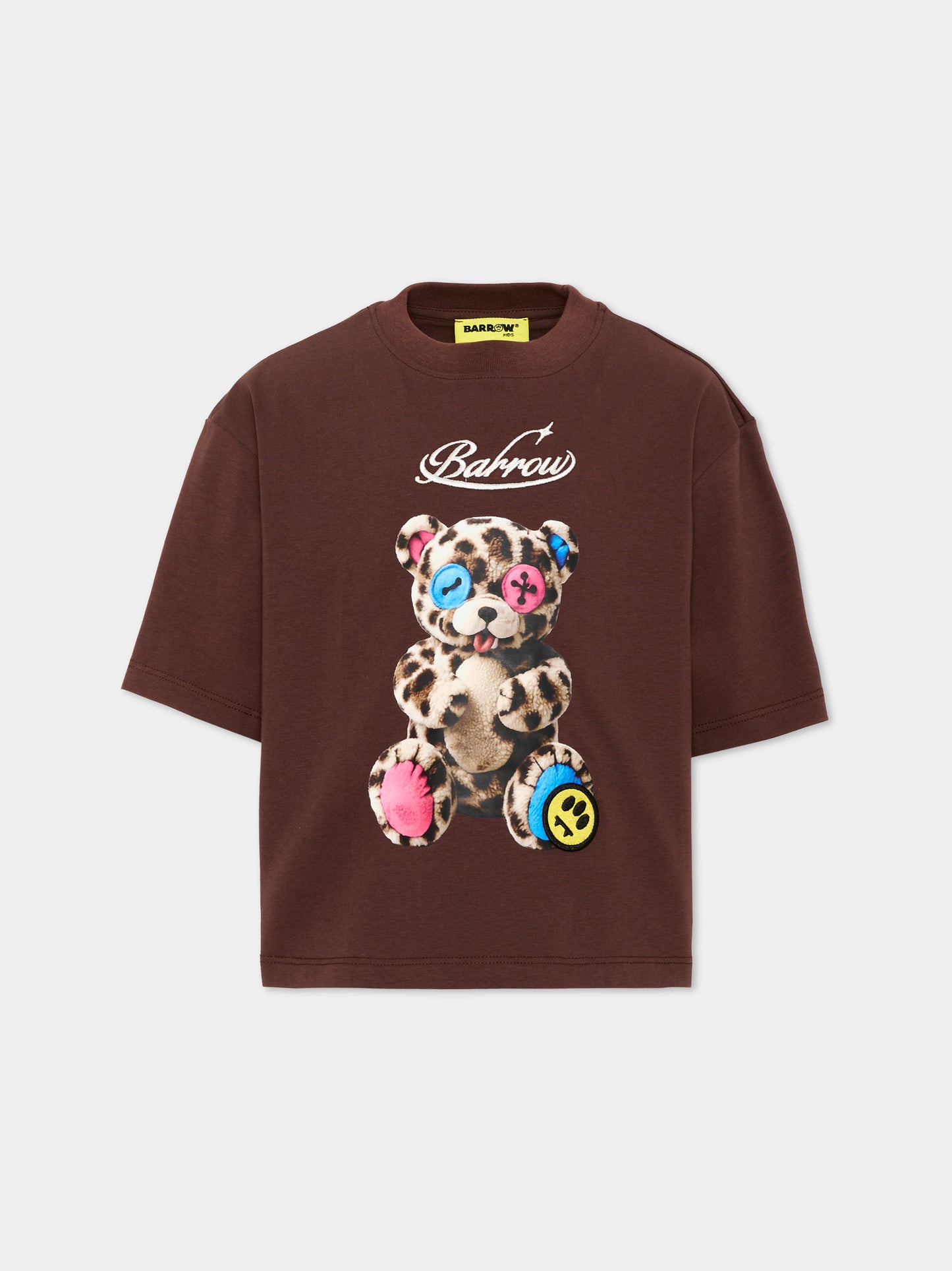 T-Shirt marrone per bambina con orsetto,Barrow,F6BKJGTH134 408