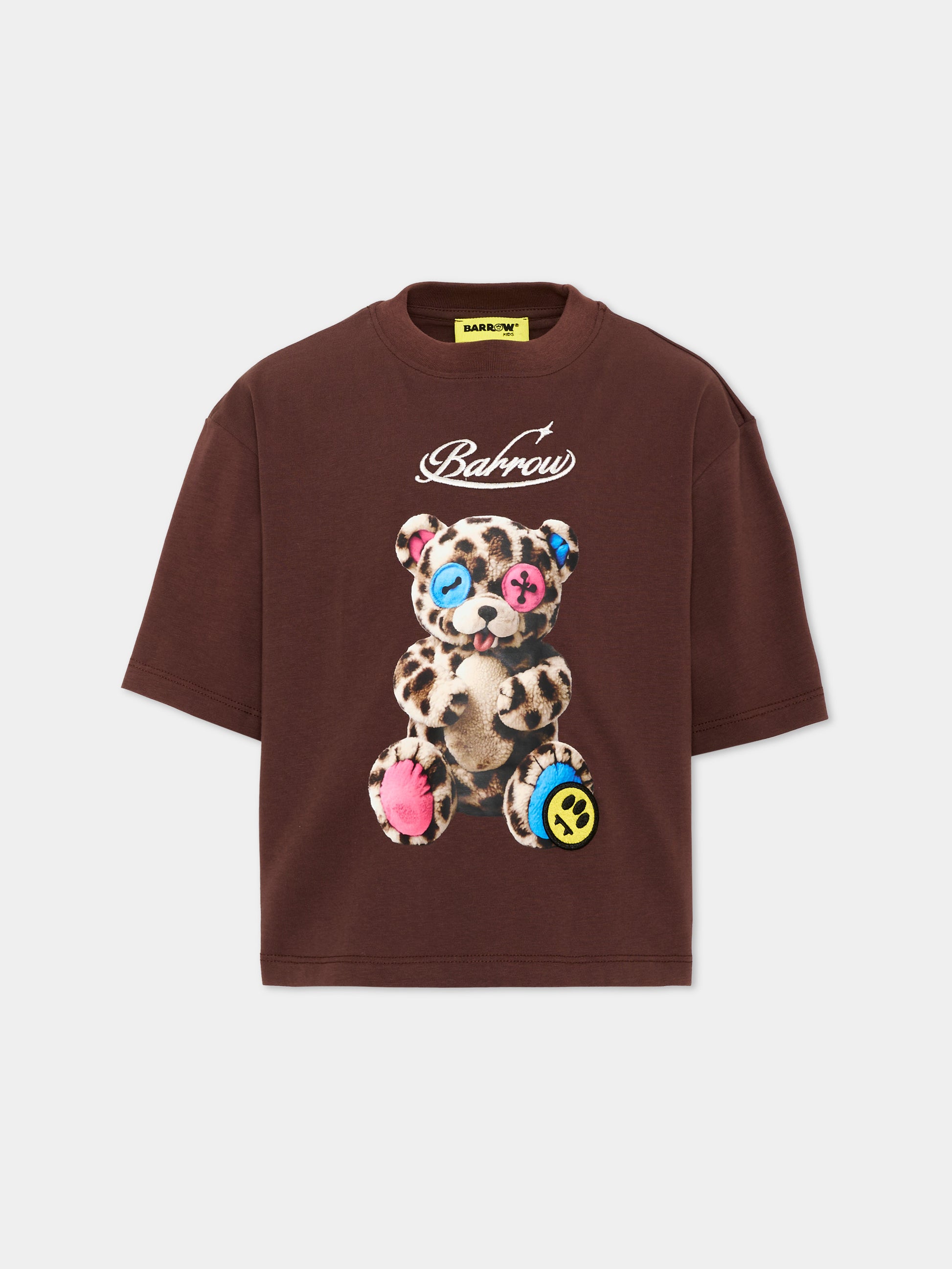T-Shirt marrone per bambina con orsetto,Barrow,F6BKJGTH134 408